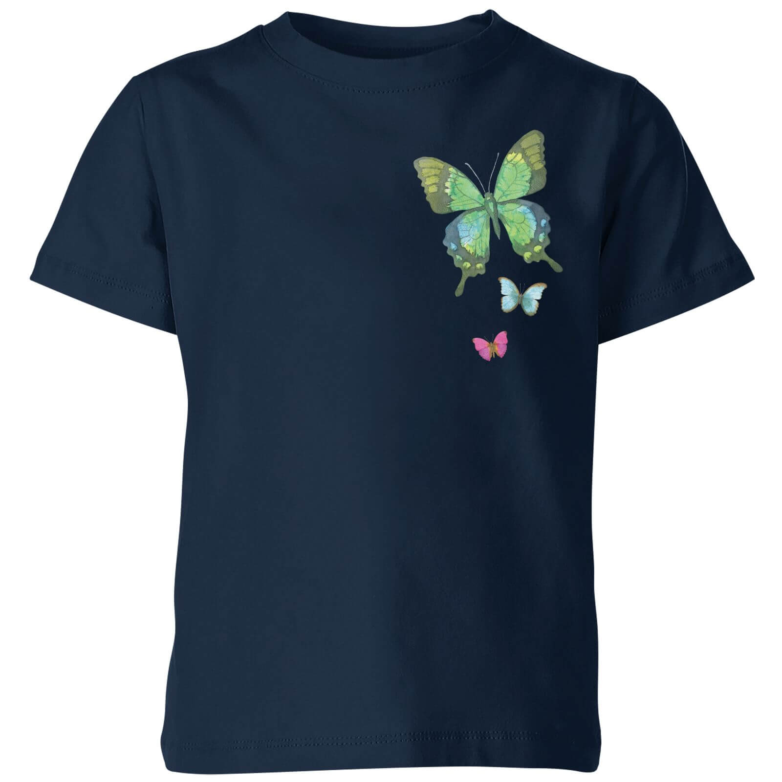 My Little Rascal Pocket Butterflies Kids' T-Shirt - Navy - 3-4 Years - Navy