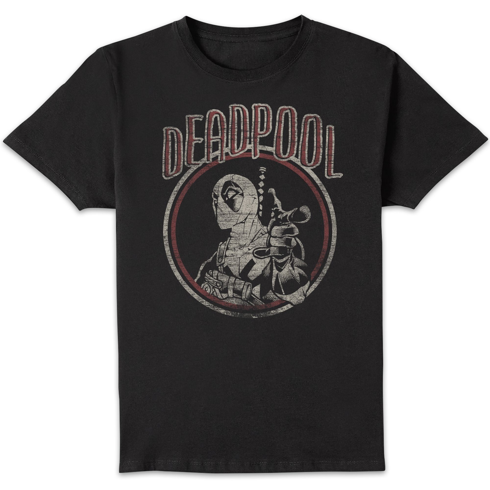 Marvel Deadpool Vintage Circle Men's T-Shirt - Black - XL