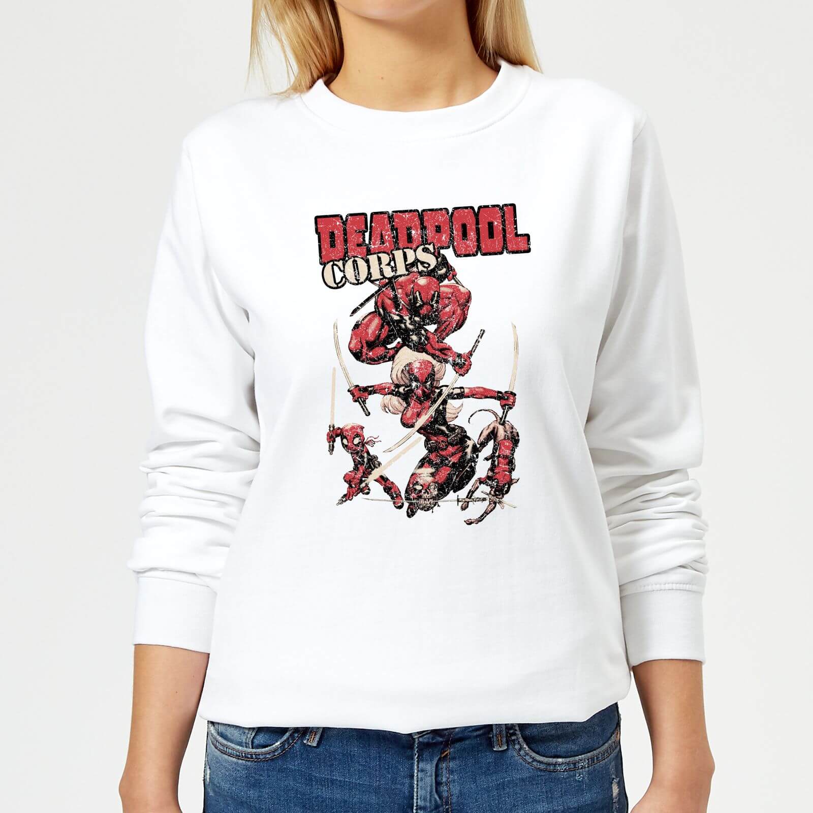 Marvel Deadpool Family Corps Women's Sweatshirt - White - XS - White
