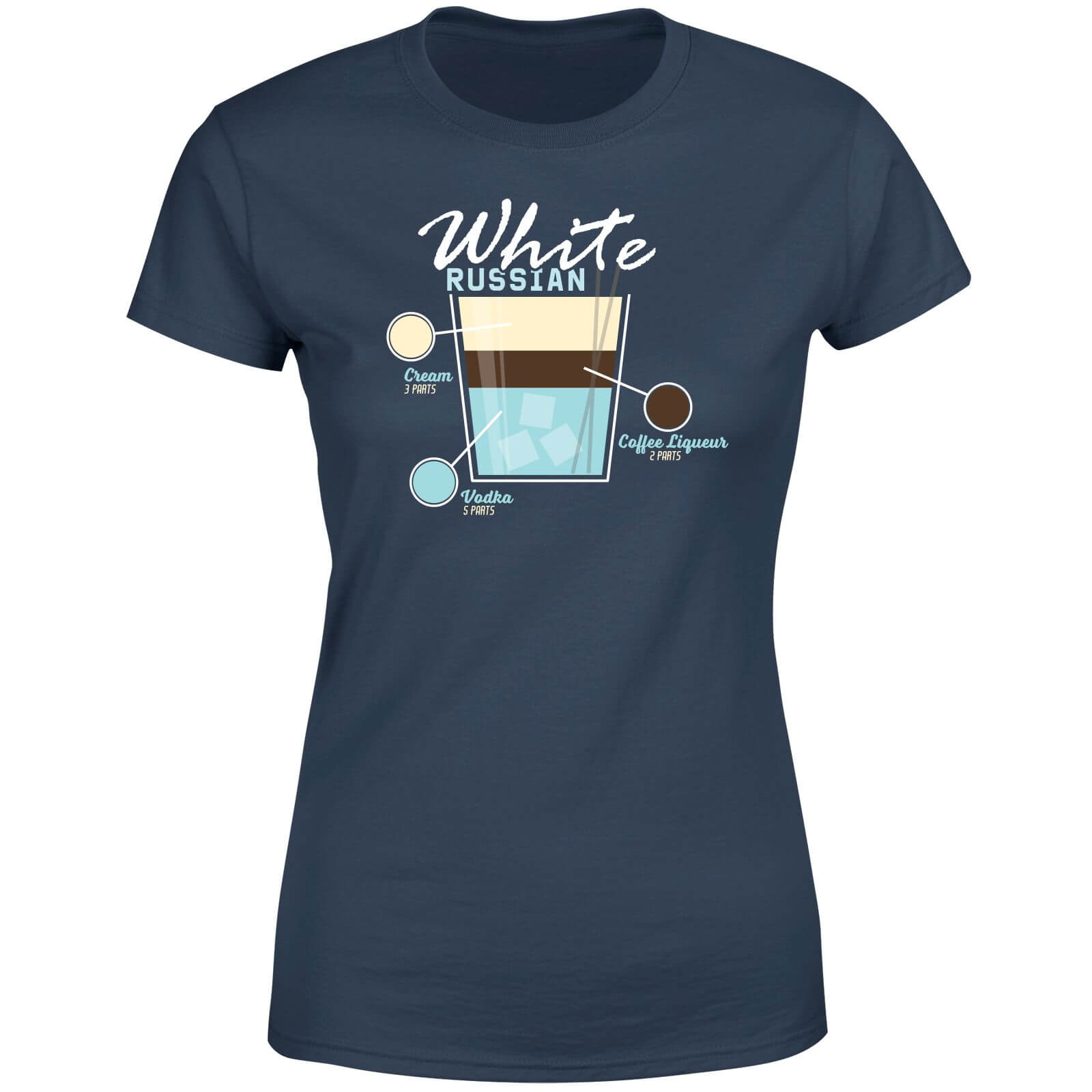 Infographic White Russian Women's T-Shirt - Navy - XL - Navy