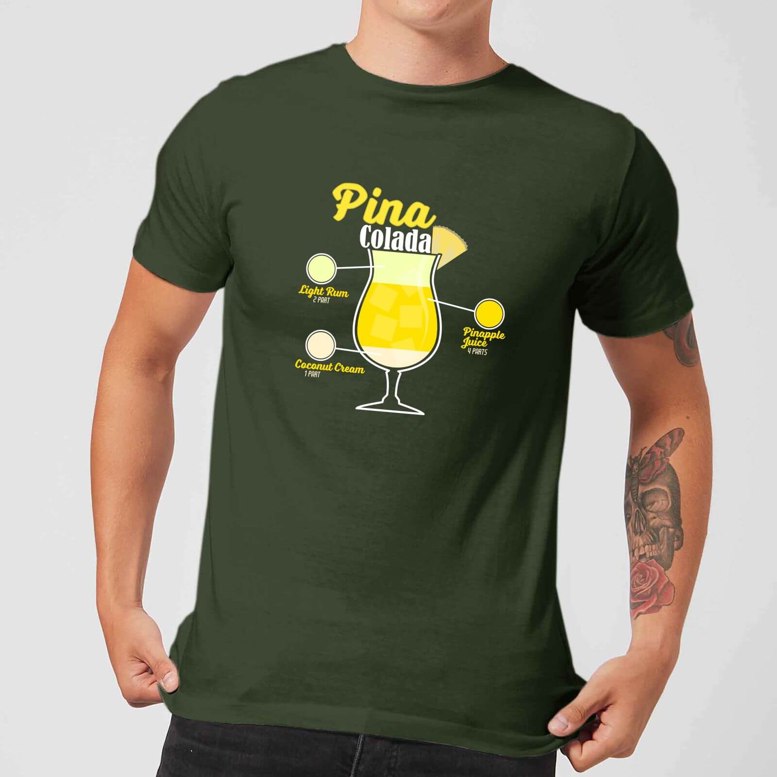 Infographic Pinacolada Men's T-Shirt - Forest Green - L - Forest Green