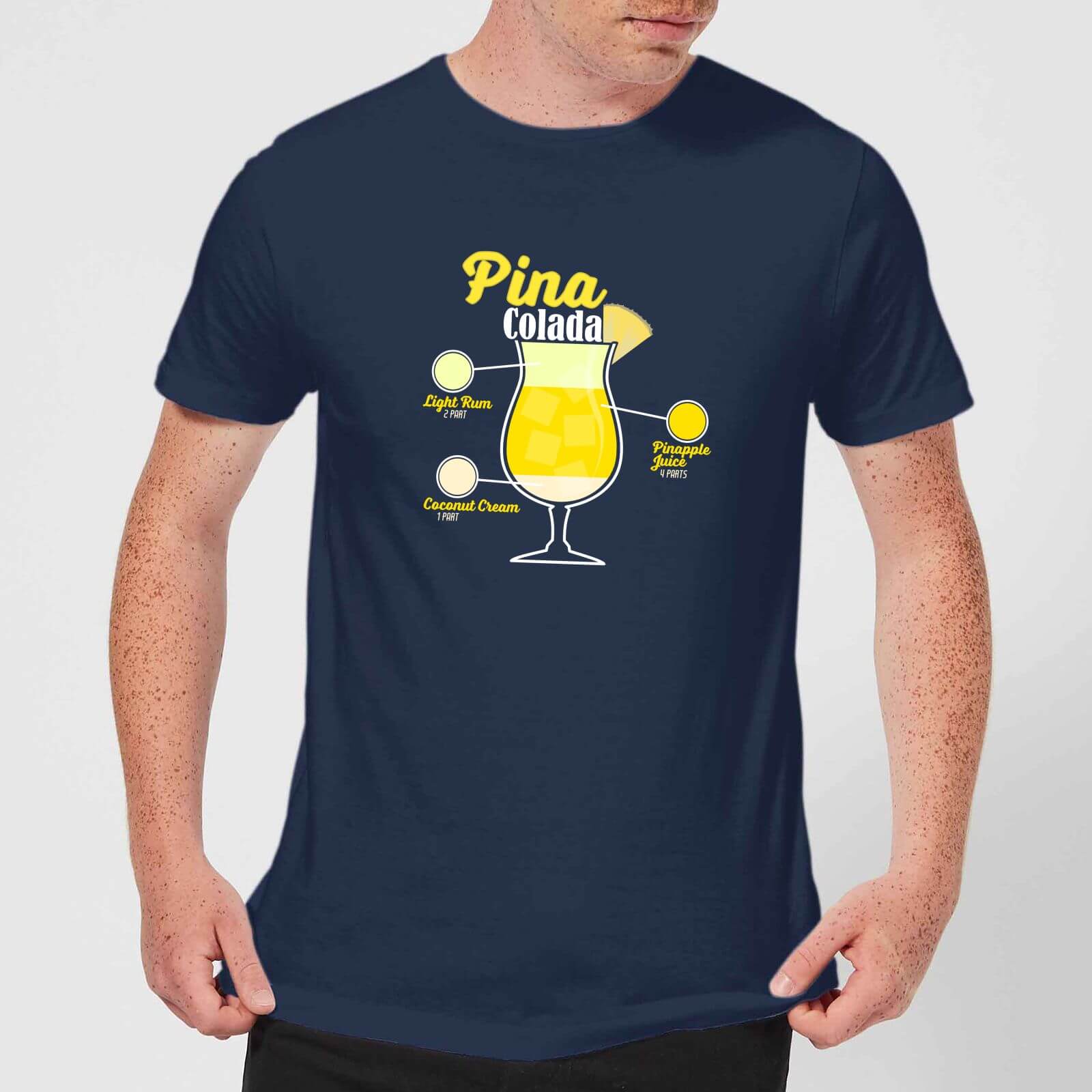 Infographic Pinacolada Men's T-Shirt - Navy - S - Navy