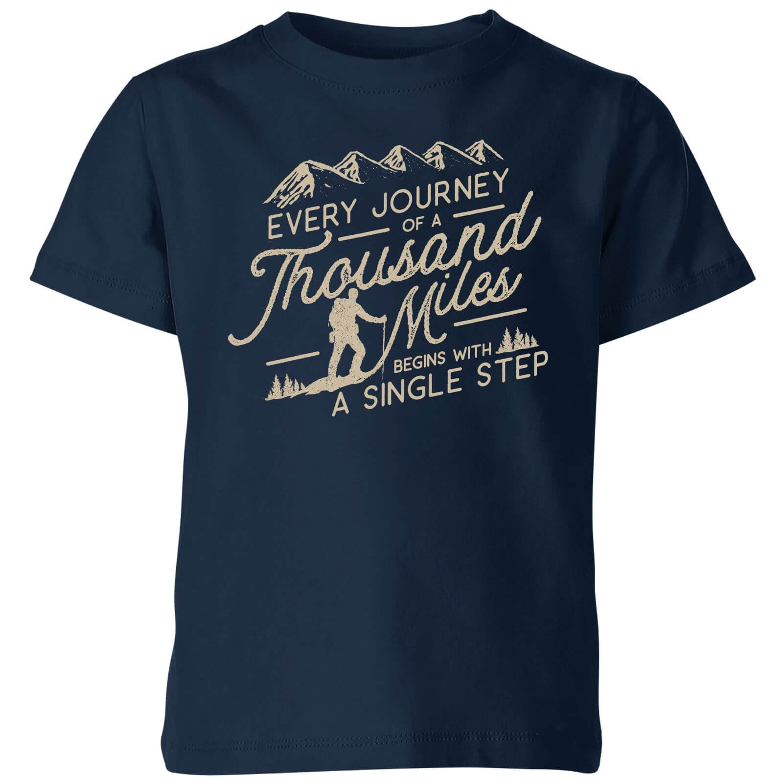 Every Journey Begins With A Single Step Kids' T-Shirt - Navy - 3-4 Years - Navy