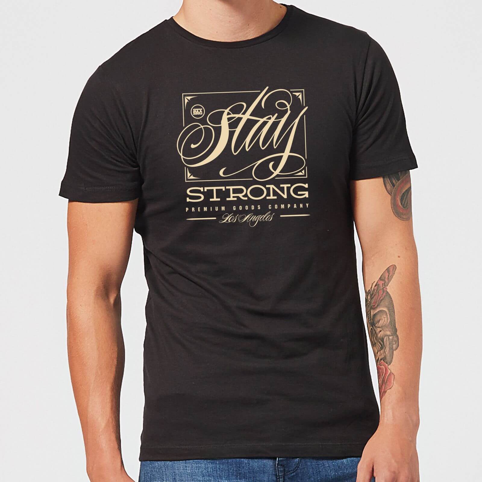 Stay Strong Deming Men's T-Shirt - Black - XS - Nero