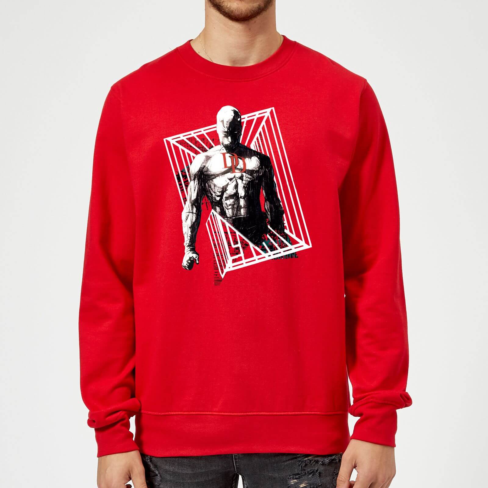 Marvel Knights Daredevil Cage Sweatshirt – Red – S – Rot