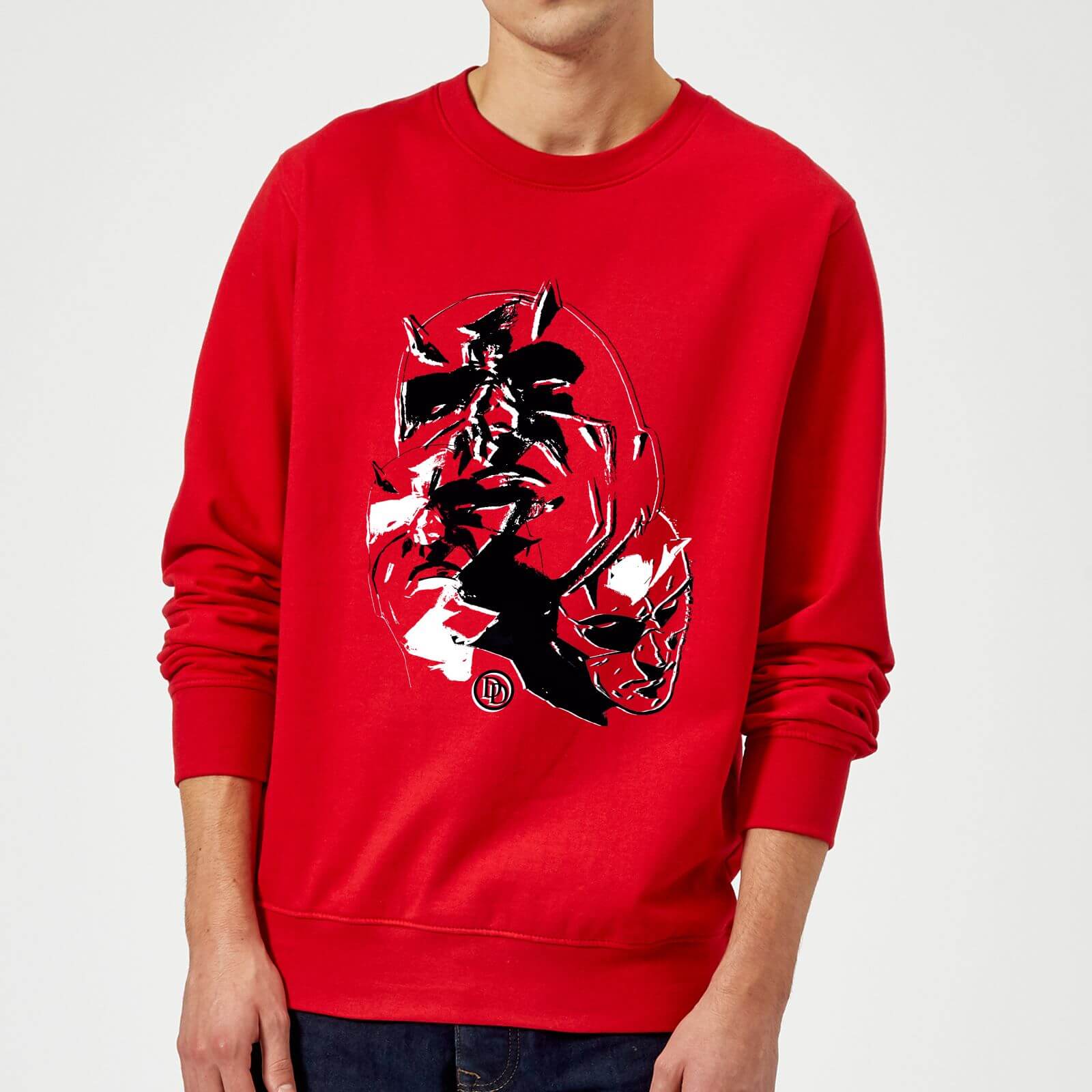 Marvel Knights Daredevil Layered Faces Sweatshirt – Red – S