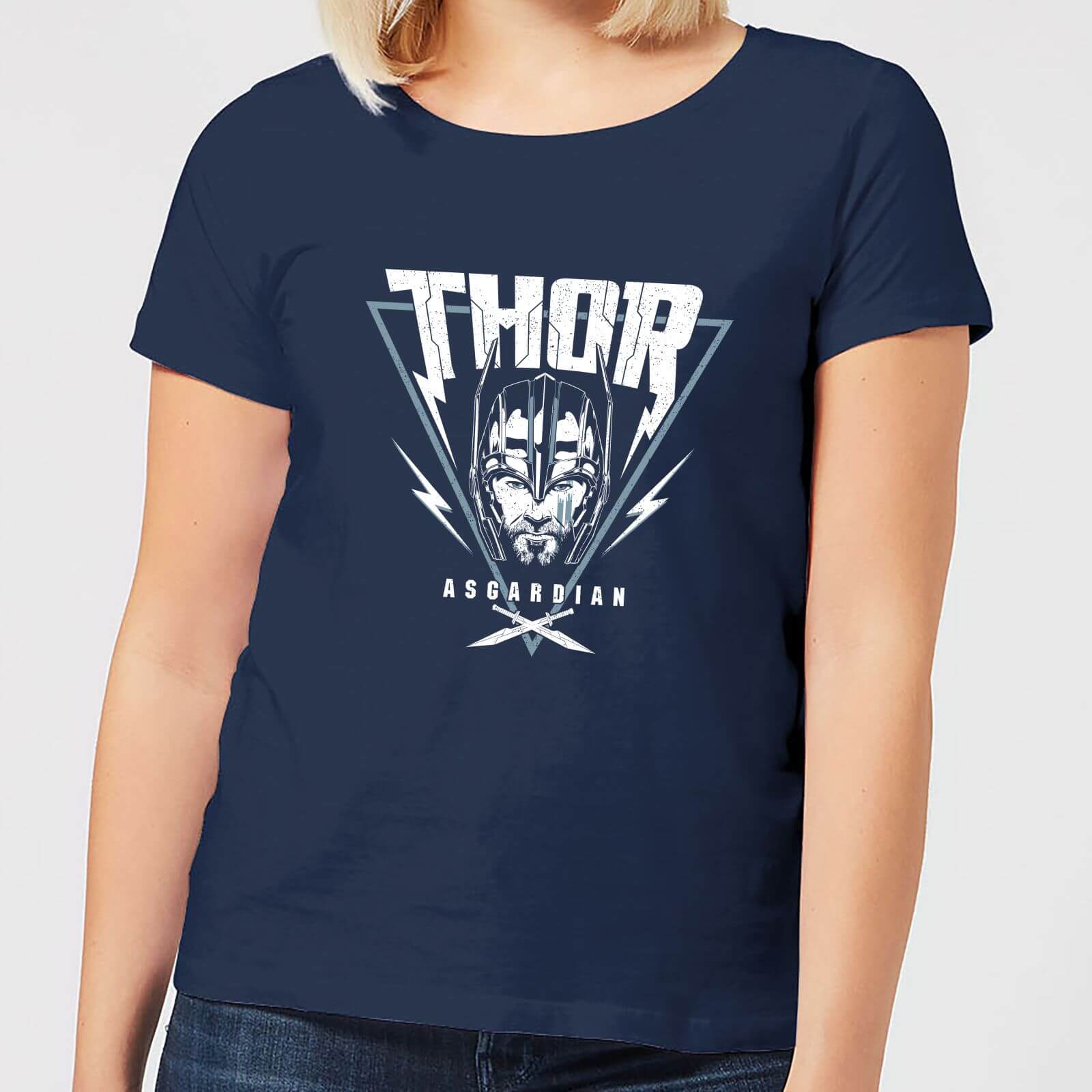 

T-Shirt Marvel Thor Ragnarok Asgardian Triangle - Navy - Donna - S - Blu Navy