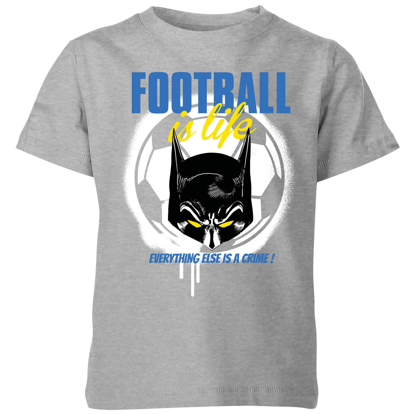 DC Comics Batman Football Is Life Kids' T-Shirt in Grey - 5-6 Years