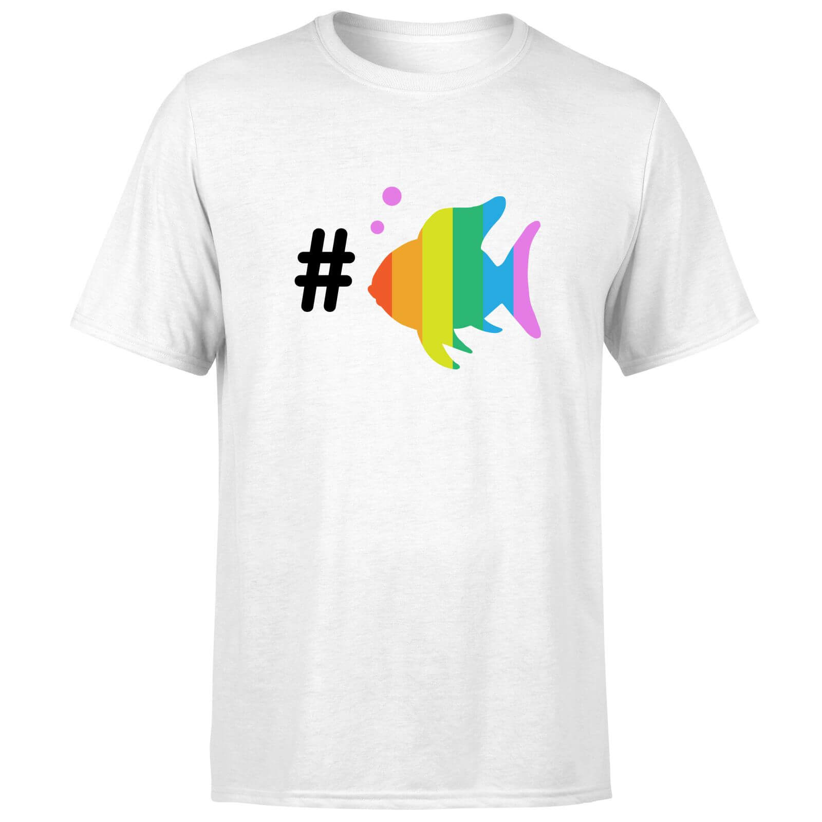 Rainbow Fish Bubble Men's T-Shirt - White - 3XL - Blanc
