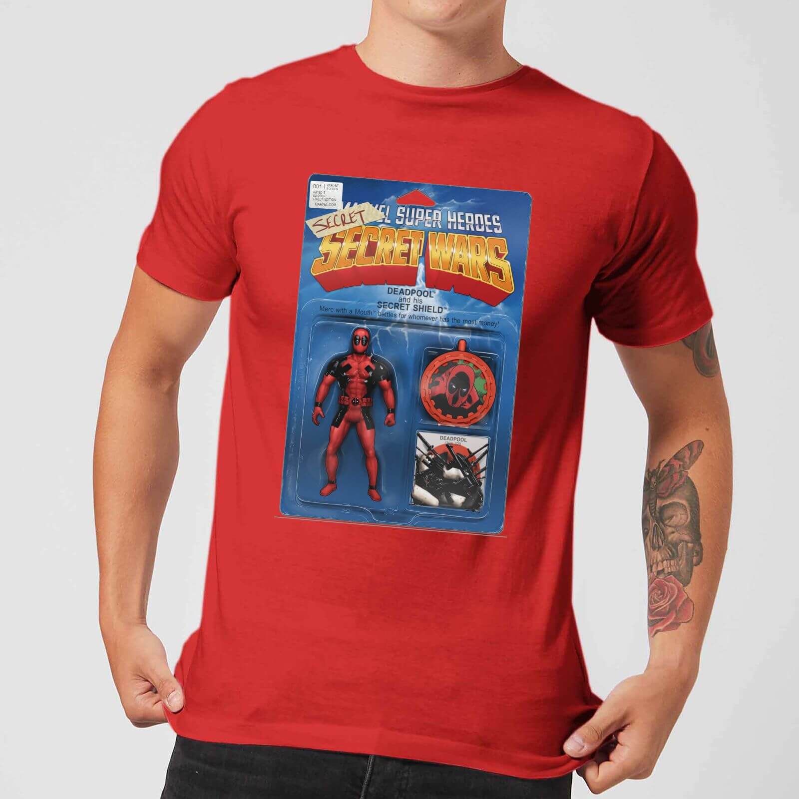 T-Shirt Marvel Deadpool Secret Wars Action Figure - Rosso - Uomo - S - Rosso