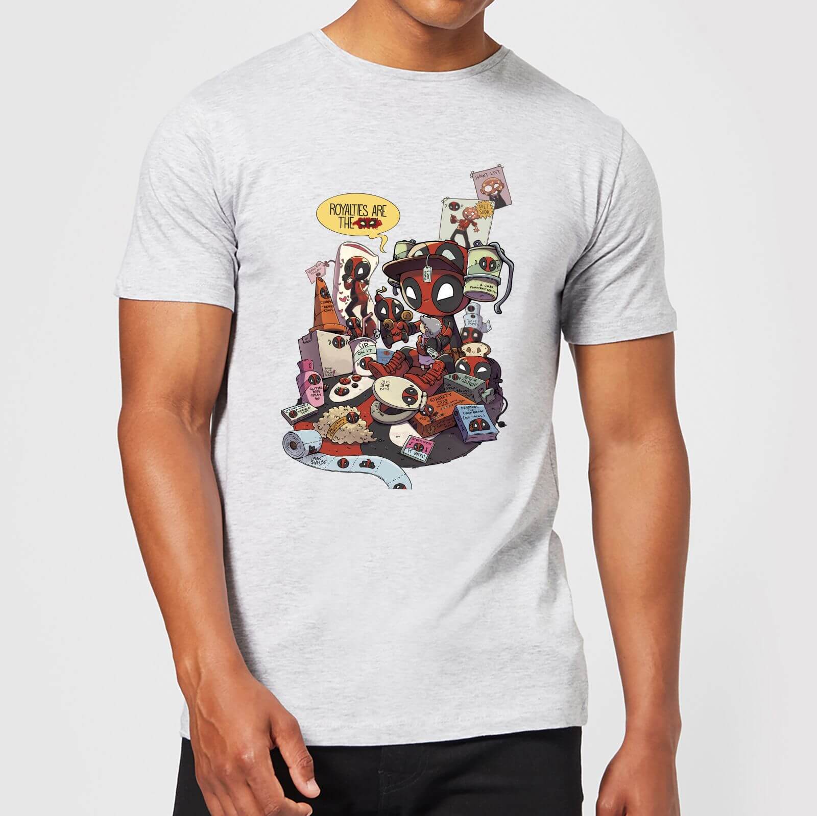 T-Shirt Homme Deadpool Veut des Royalties Marvel - Gris - XXL