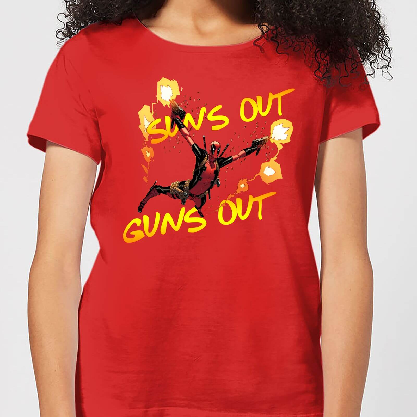 OfferteWeb.click 61-t-shirt-marvel-deadpool-suns-out-guns-out-rosso-donna
