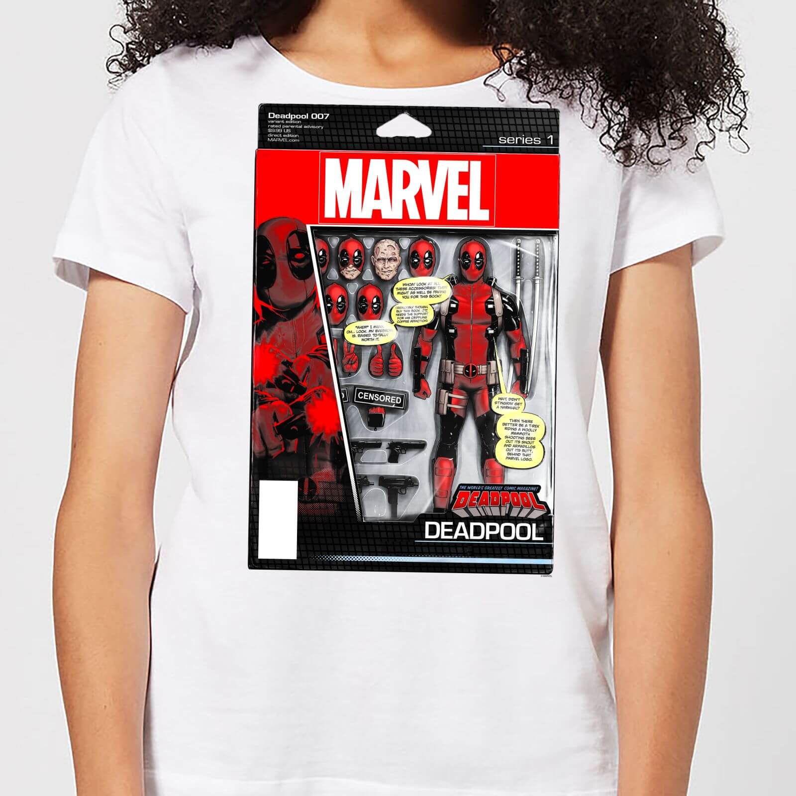 

T-Shirt Marvel Deadpool Action Figure - Bianco - Donna - S - Bianco