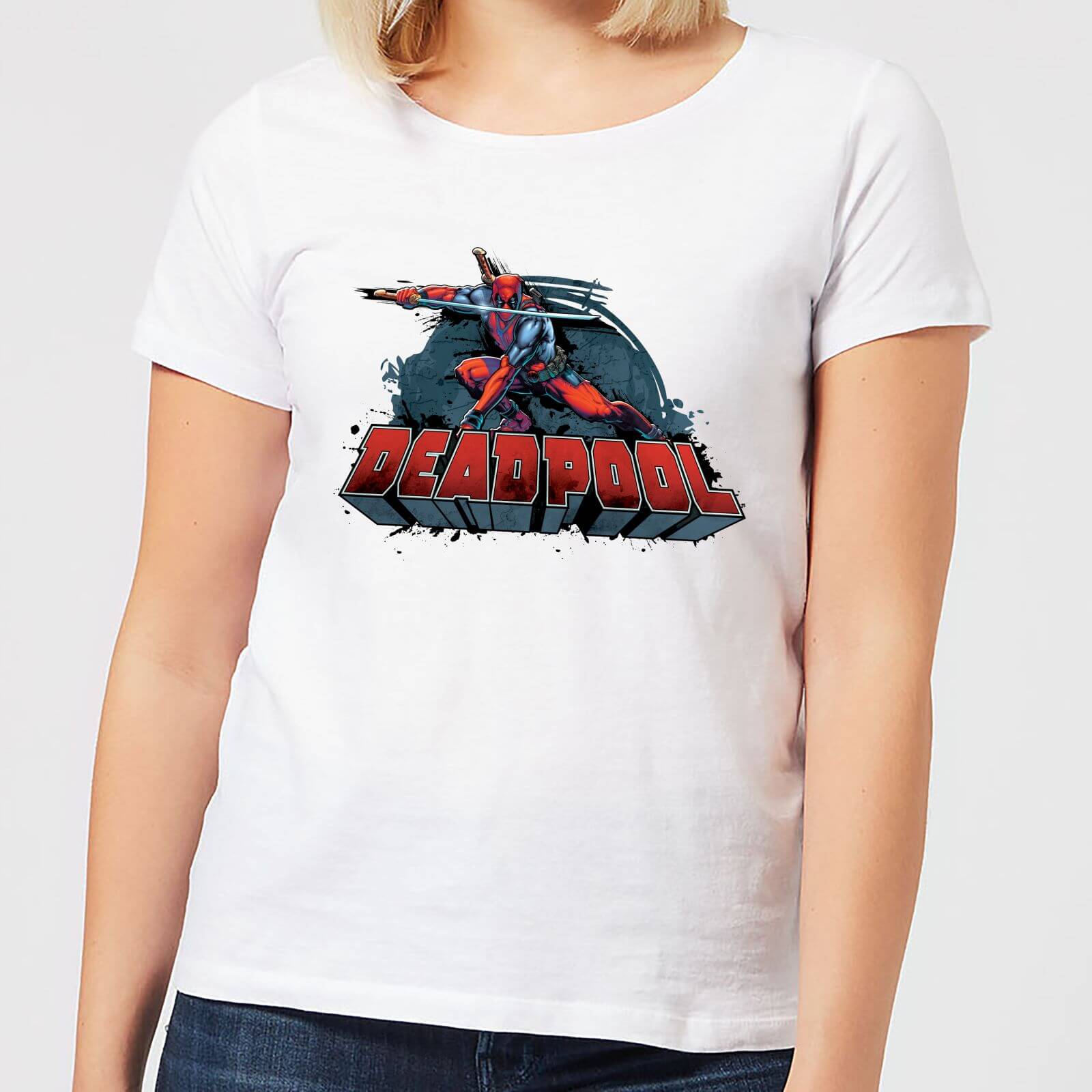 

T-Shirt Marvel Deadpool Sword Logo - Bianco - Donna - XXL - Bianco