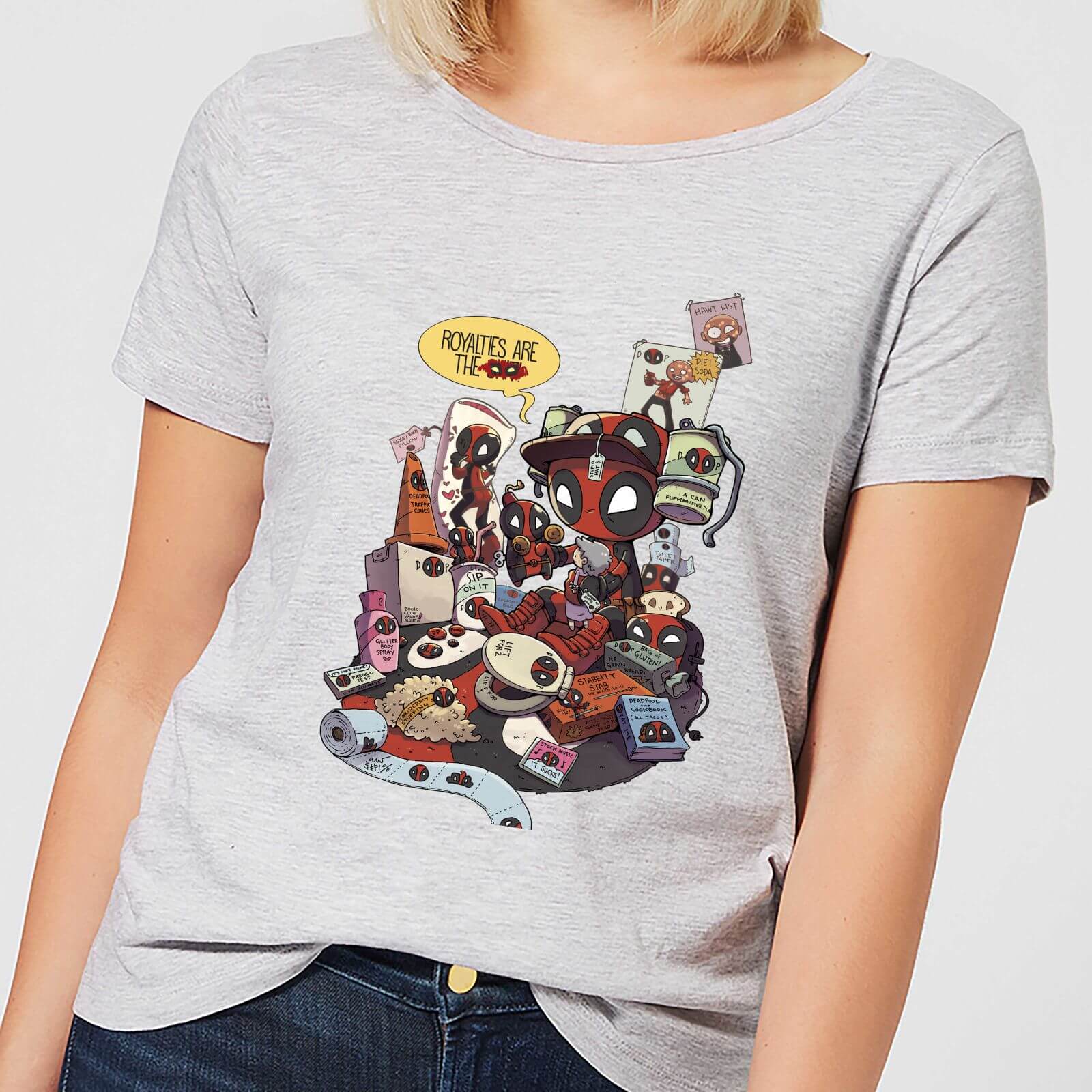 

T-Shirt Marvel Deadpool Merchandise Royalties - Grigio - Donna - L - Grigio