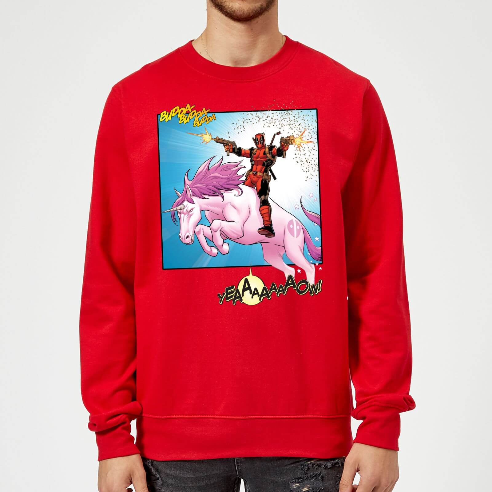 

Felpa Marvel Deadpool Unicorn Battle - Rosso - XXL