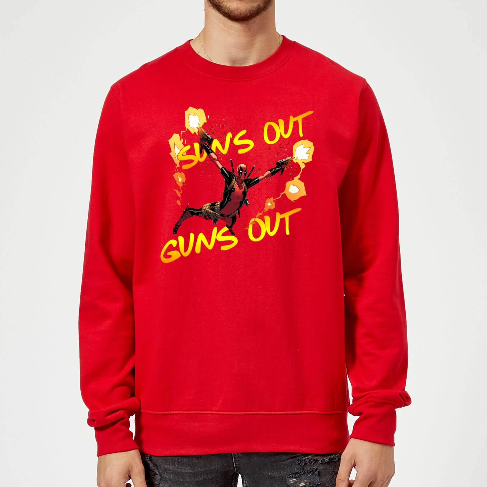 

Felpa Marvel Deadpool Suns Out Guns Out - Rosso - L - Rosso