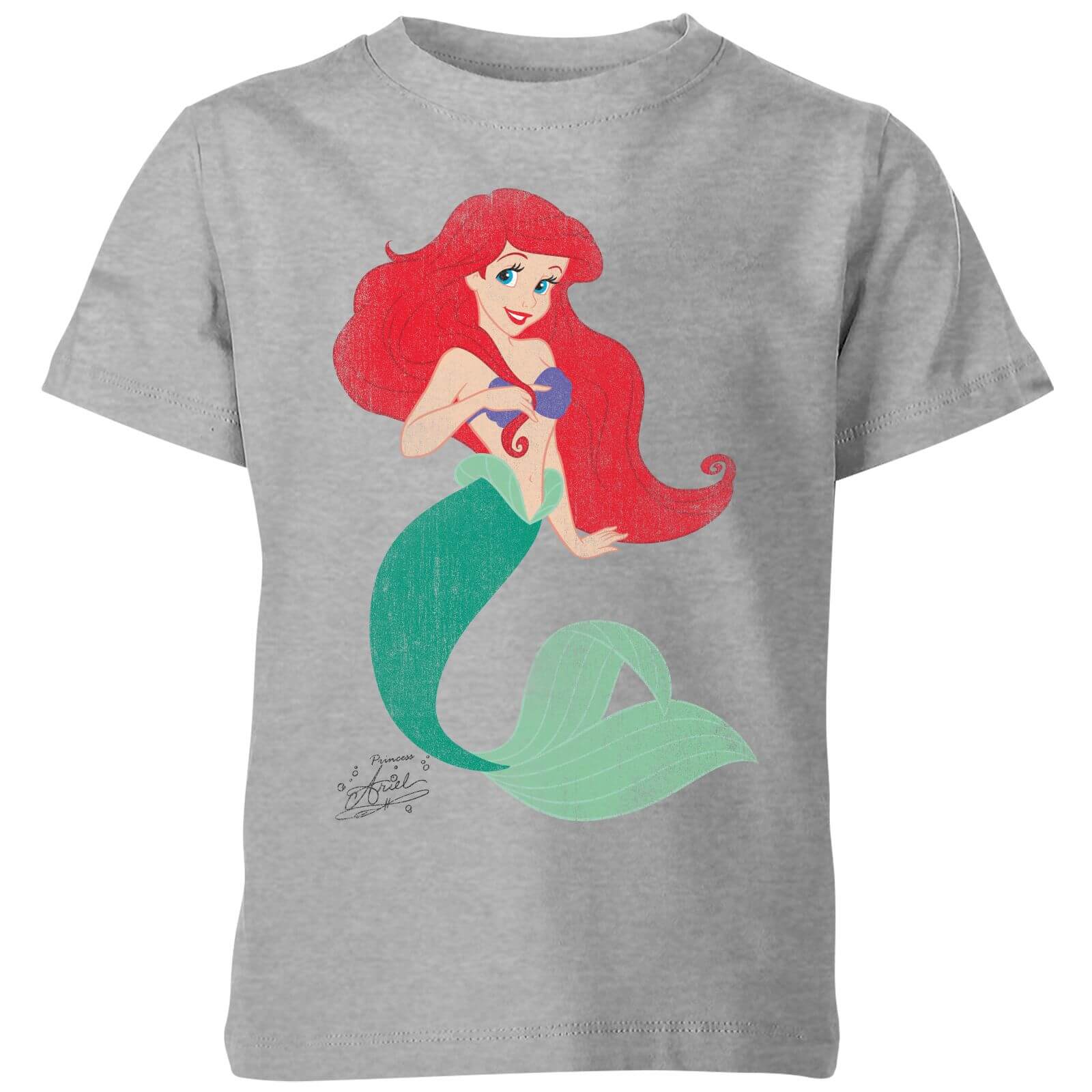 Disney The Little Mermaid Princess Ariel Classic Kids' T-Shirt - Grey - 7-8 Years