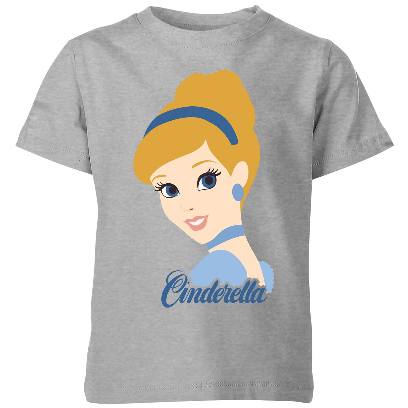 Disney Princess Colour Silhouette Cinderella Kids' T-Shirt - Grey - 7-8 Years