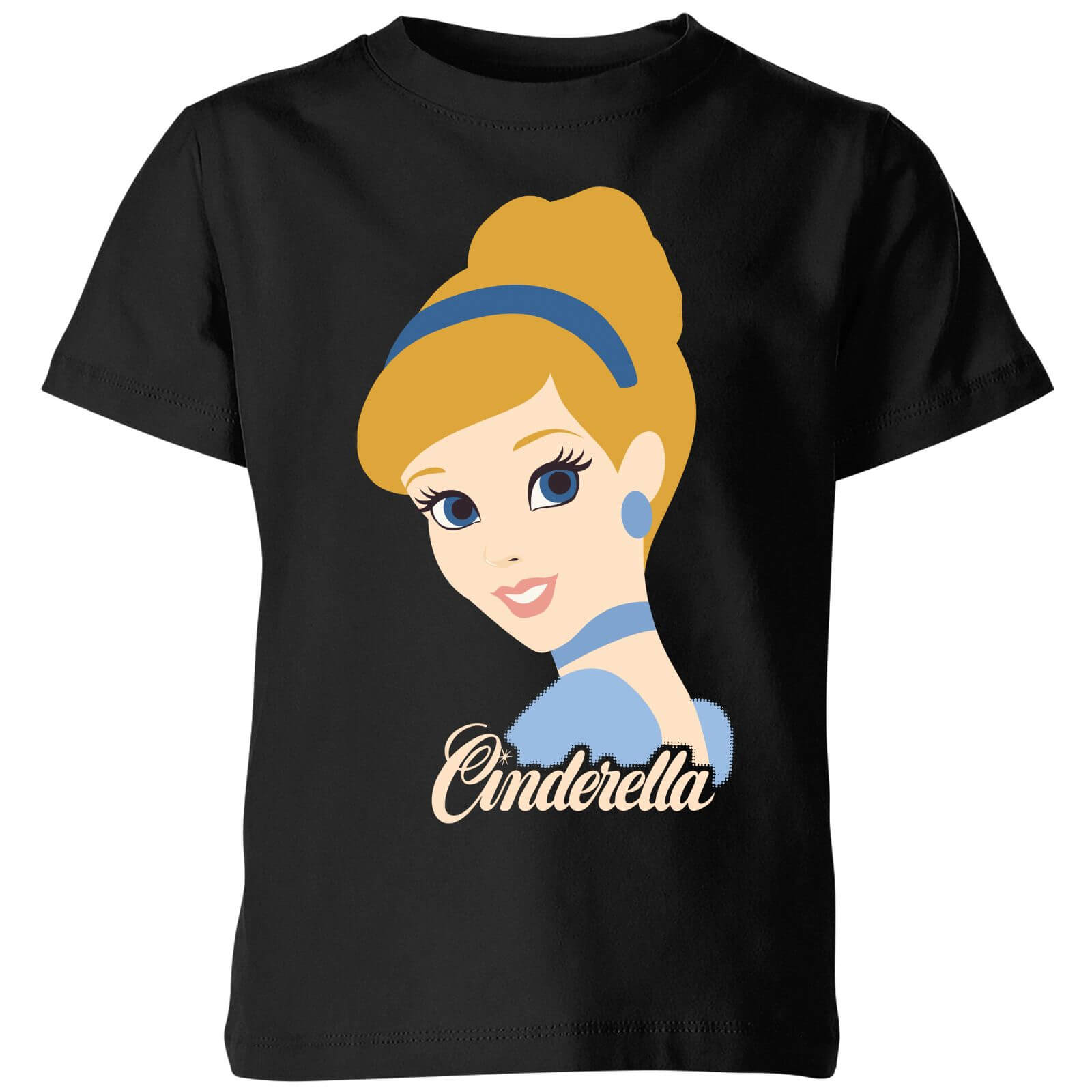 disney princess colour silhouette cinderella kids' t-shirt - black - 3-4 years - black