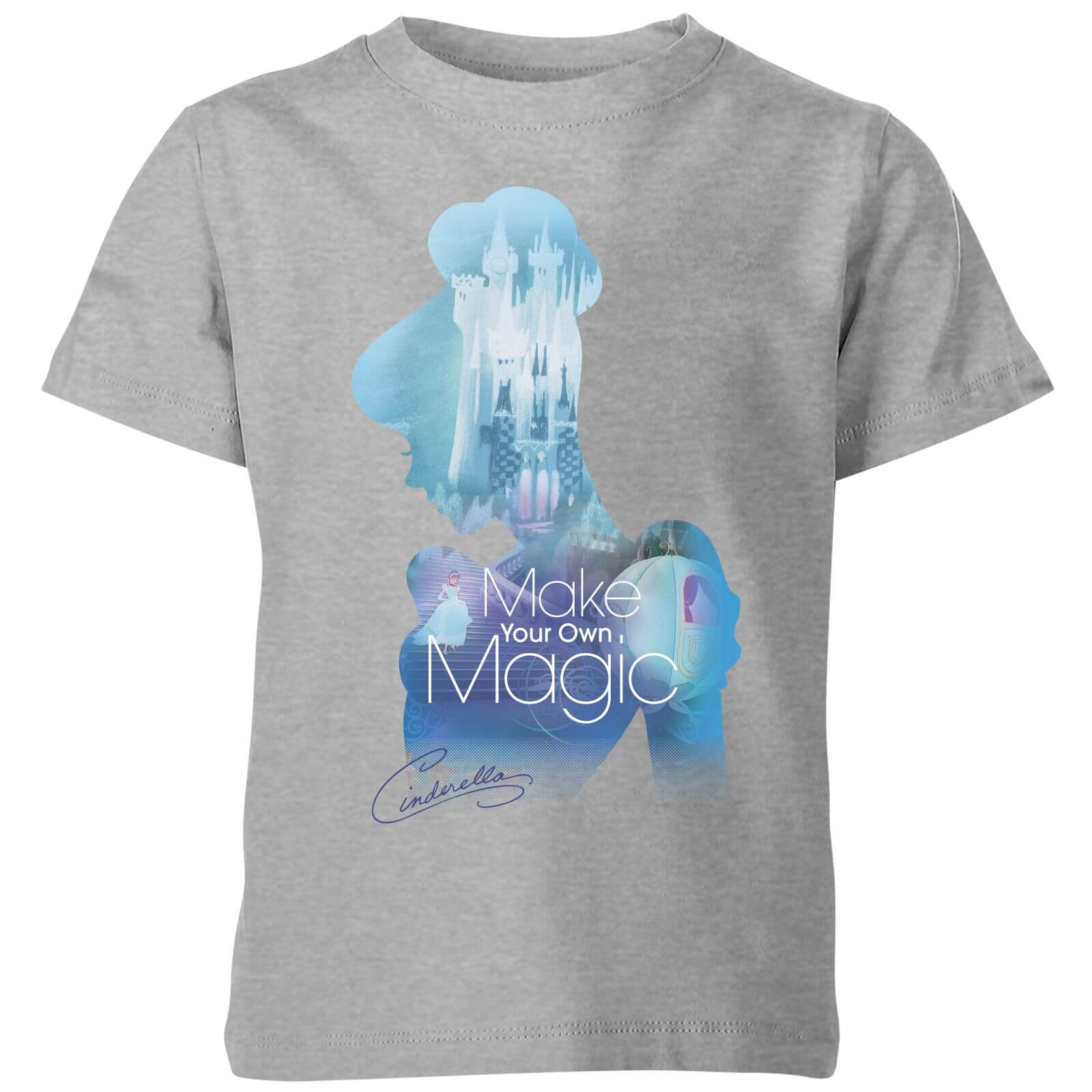 Disney Princess Filled Silhouette Cinderella Kinder T-Shirt – Grau – 3-4 Jahre