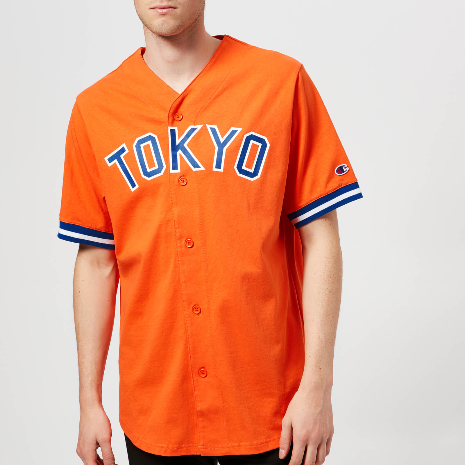 orange baseball shirt