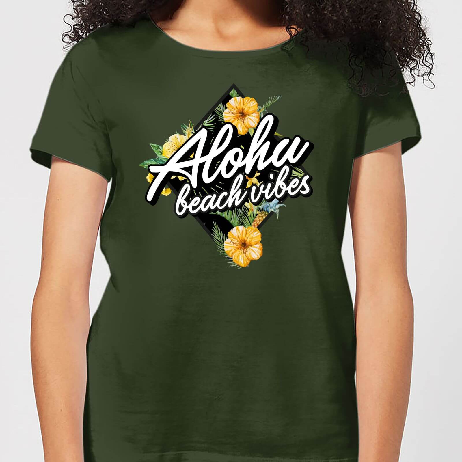 Aloha Beach Vibes Women's T-Shirt - Forest Green - S - Forest Green