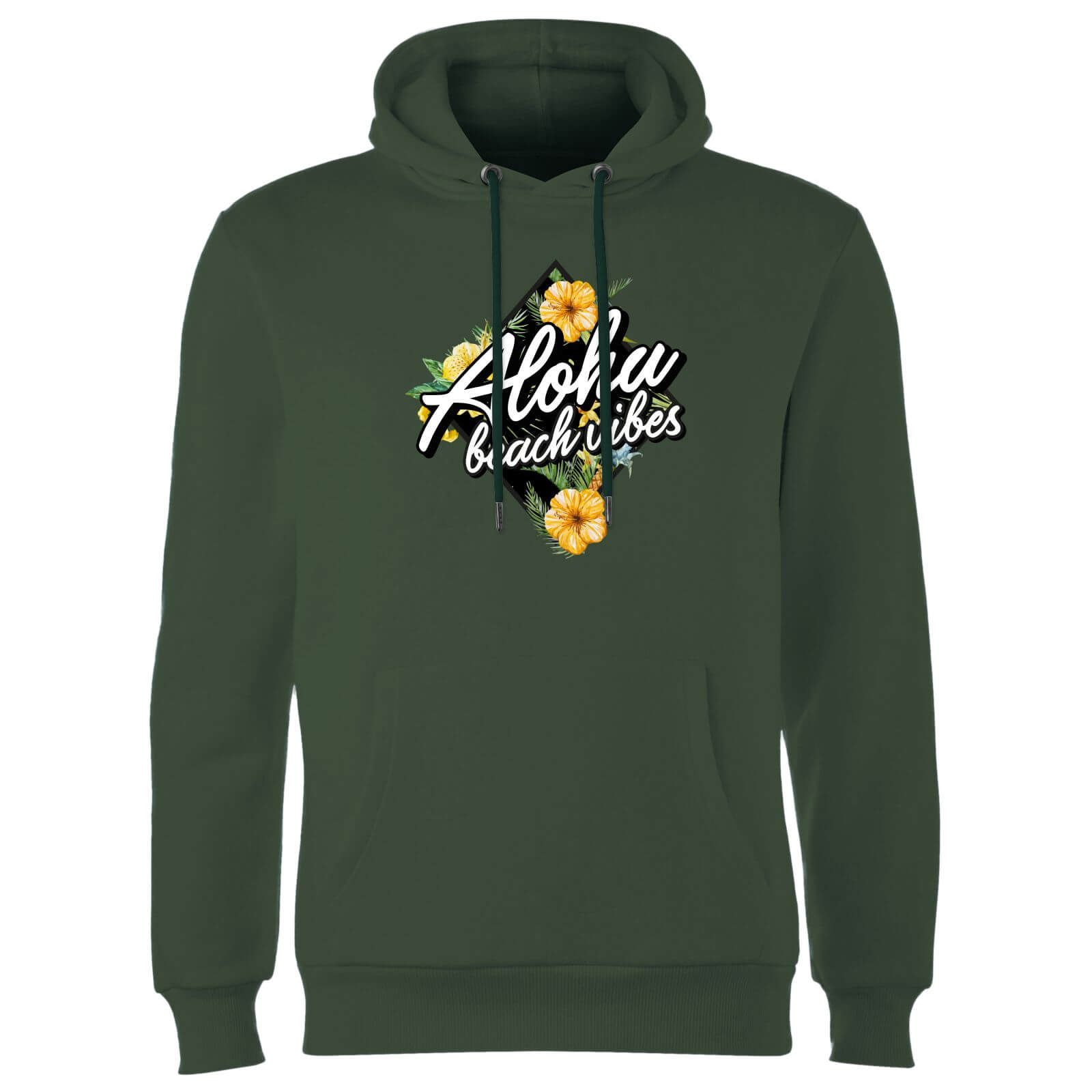 Aloha Beach Vibes Hoodie - Forest Green - S - Forest Green