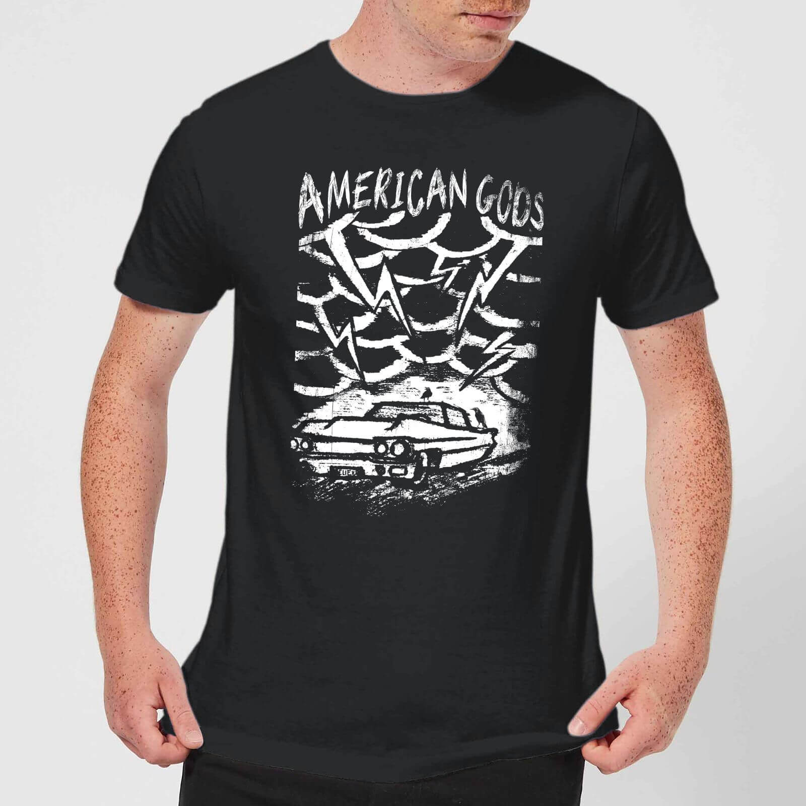 T-Shirt Homme American Gods Car Storm - Noir - S - Noir