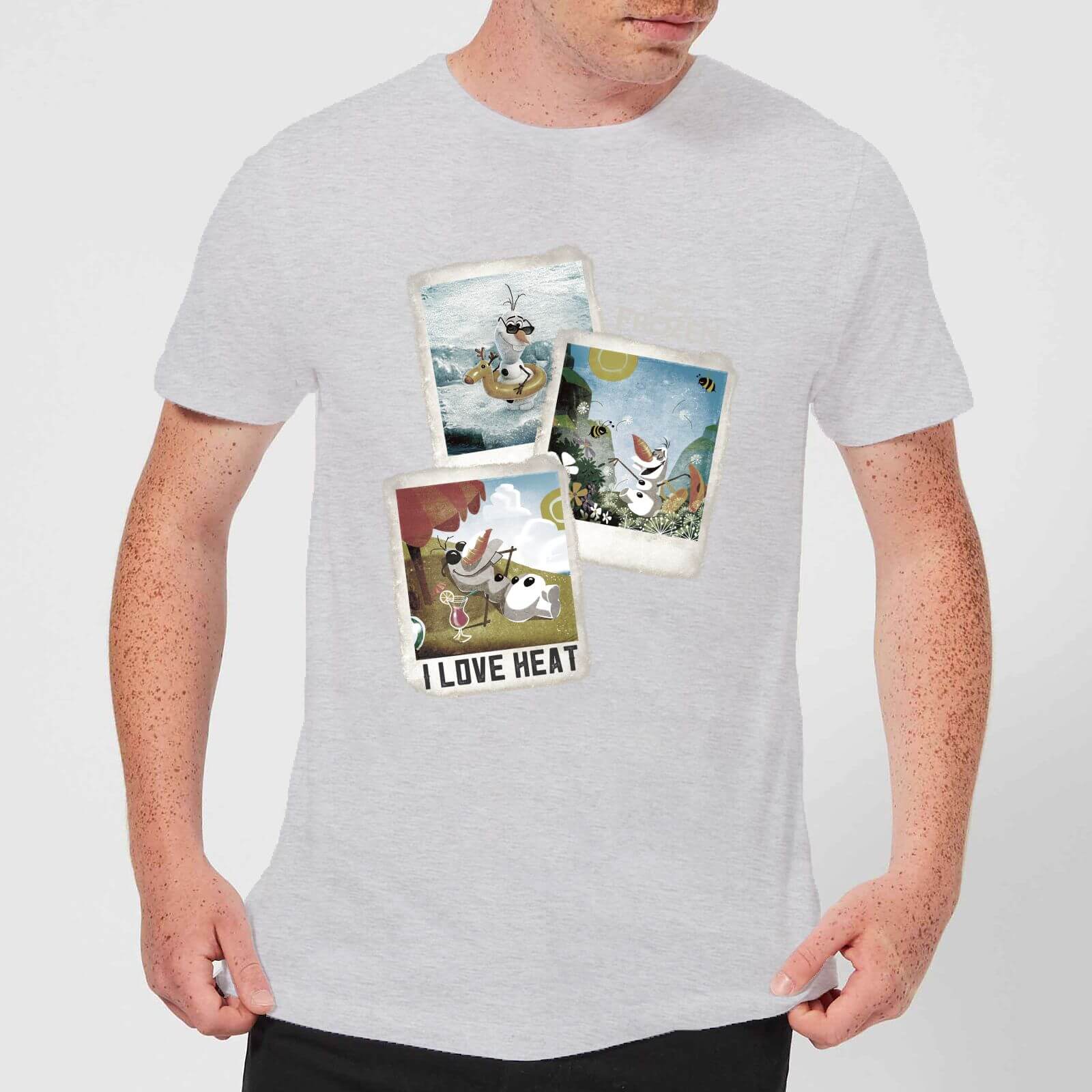 T-Shirt Homme La Reine des Neiges - Polaroid Olaf - Gris - XS - Gris