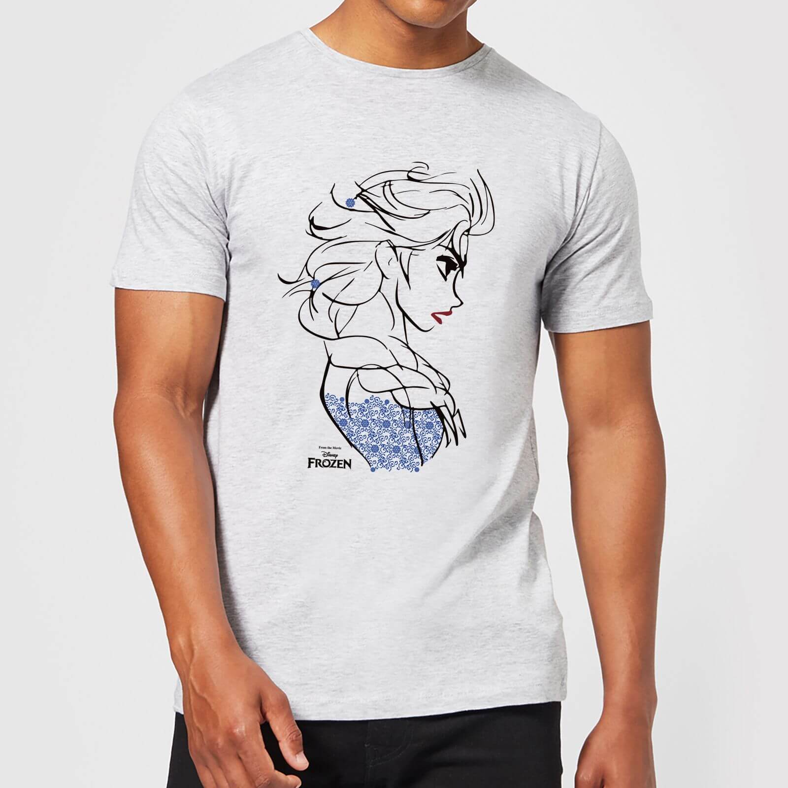 

T-Shirt Homme La Reine des Neiges - Croquis Elsa Bleu - Gris - XXL