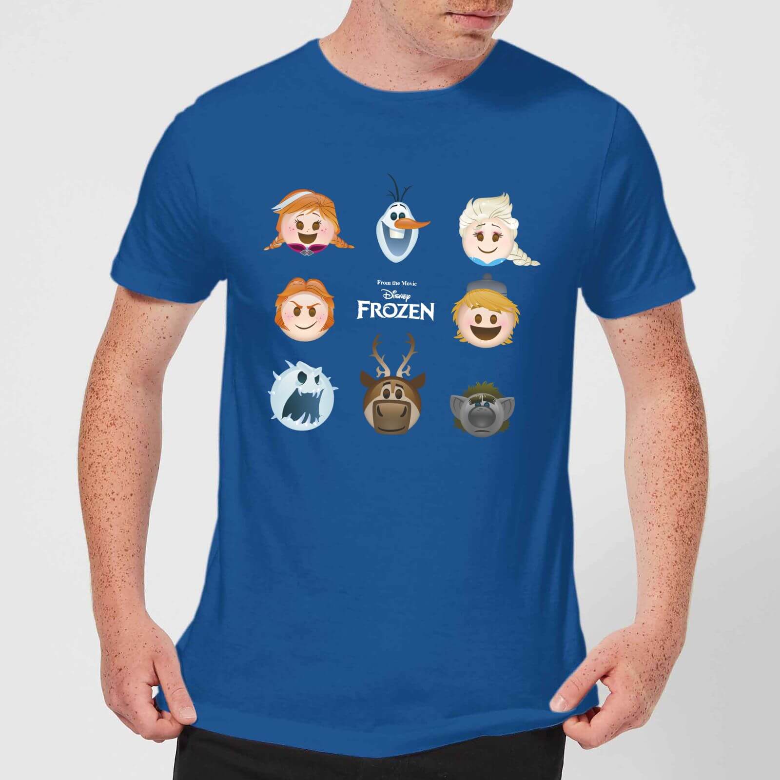T-Shirt Homme La Reine des Neiges - Emoji - Bleu Roi - L
