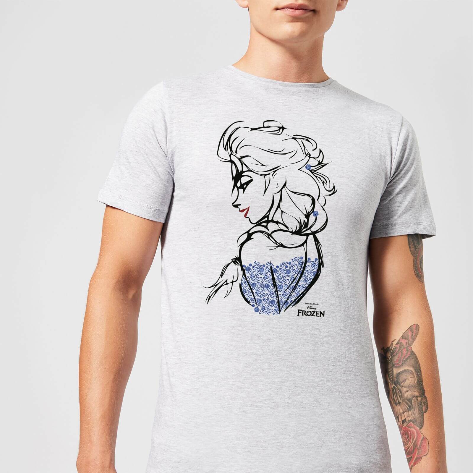 T-Shirt Homme La Reine des Neiges - Croquis Elsa - Gris - XXL