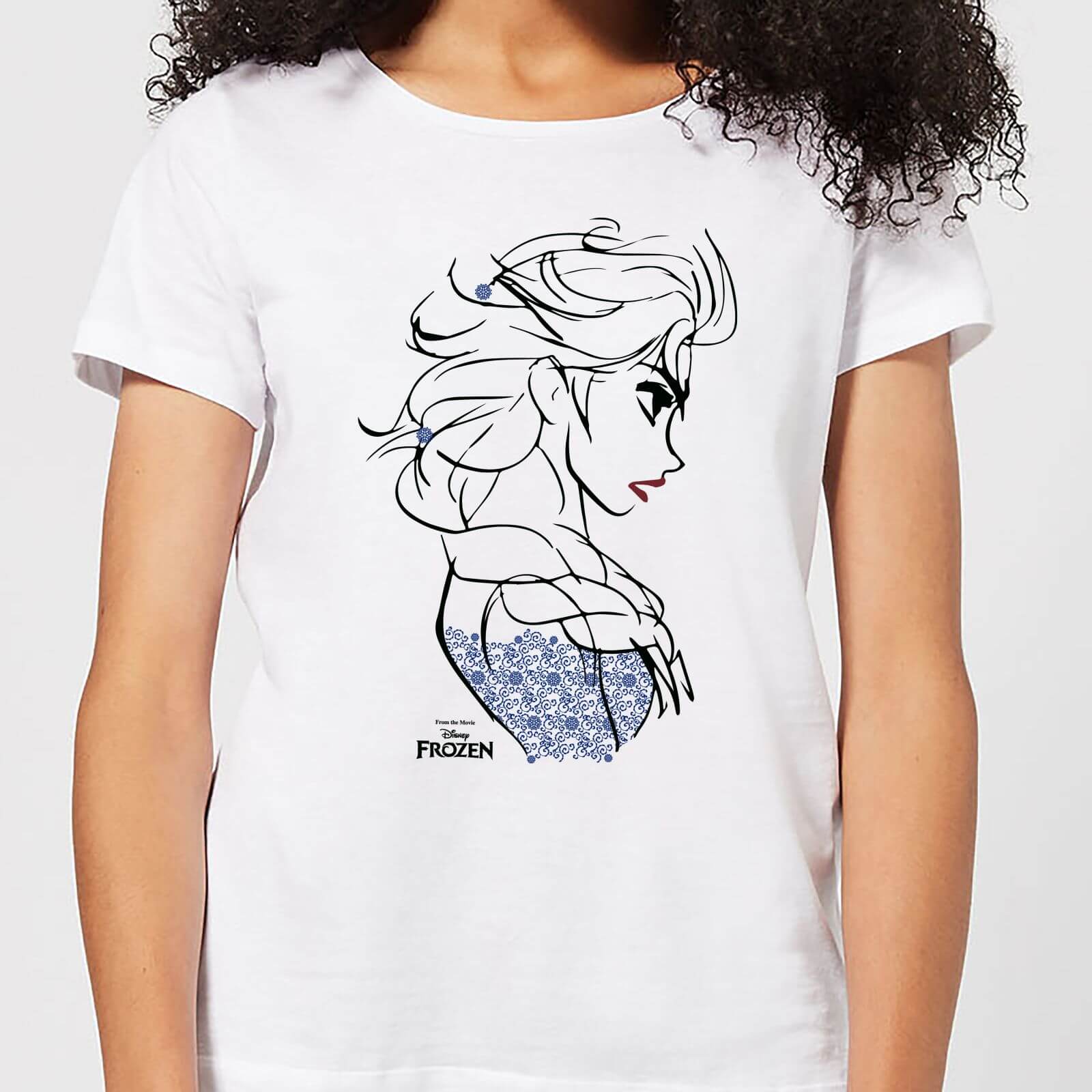 Die Eiskönigin Elsa Sketch Strong Damen T-Shirt - Weiß - S