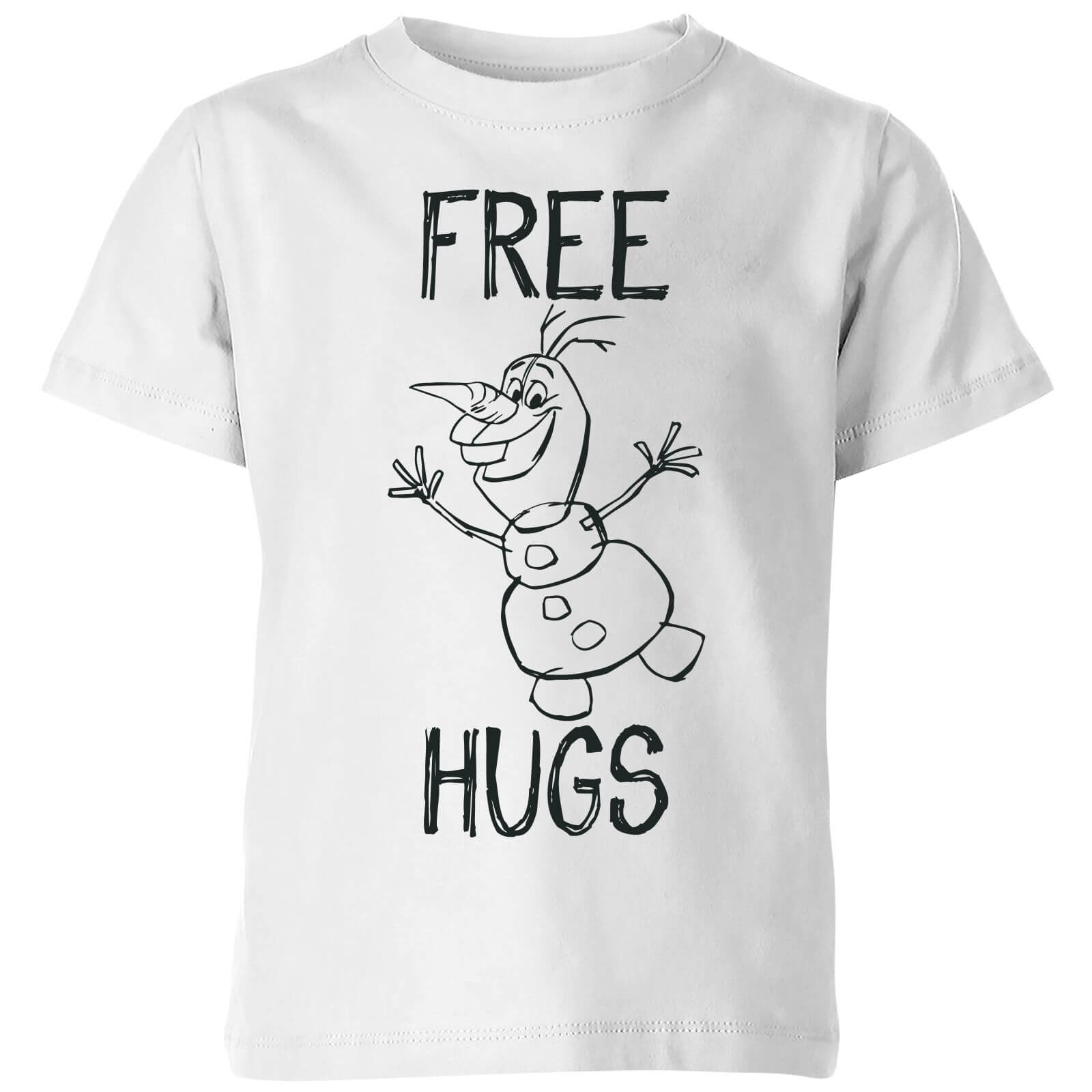 Die Eiskönigin Olaf Free Hugs Kinder T-Shirt – Weiß – 3-4 Jahre