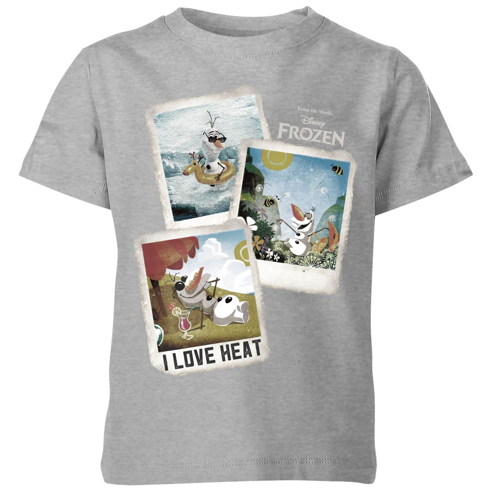 Camiseta Disney Frozen Olaf Polaroid - Niño - Gris - 7-8 años