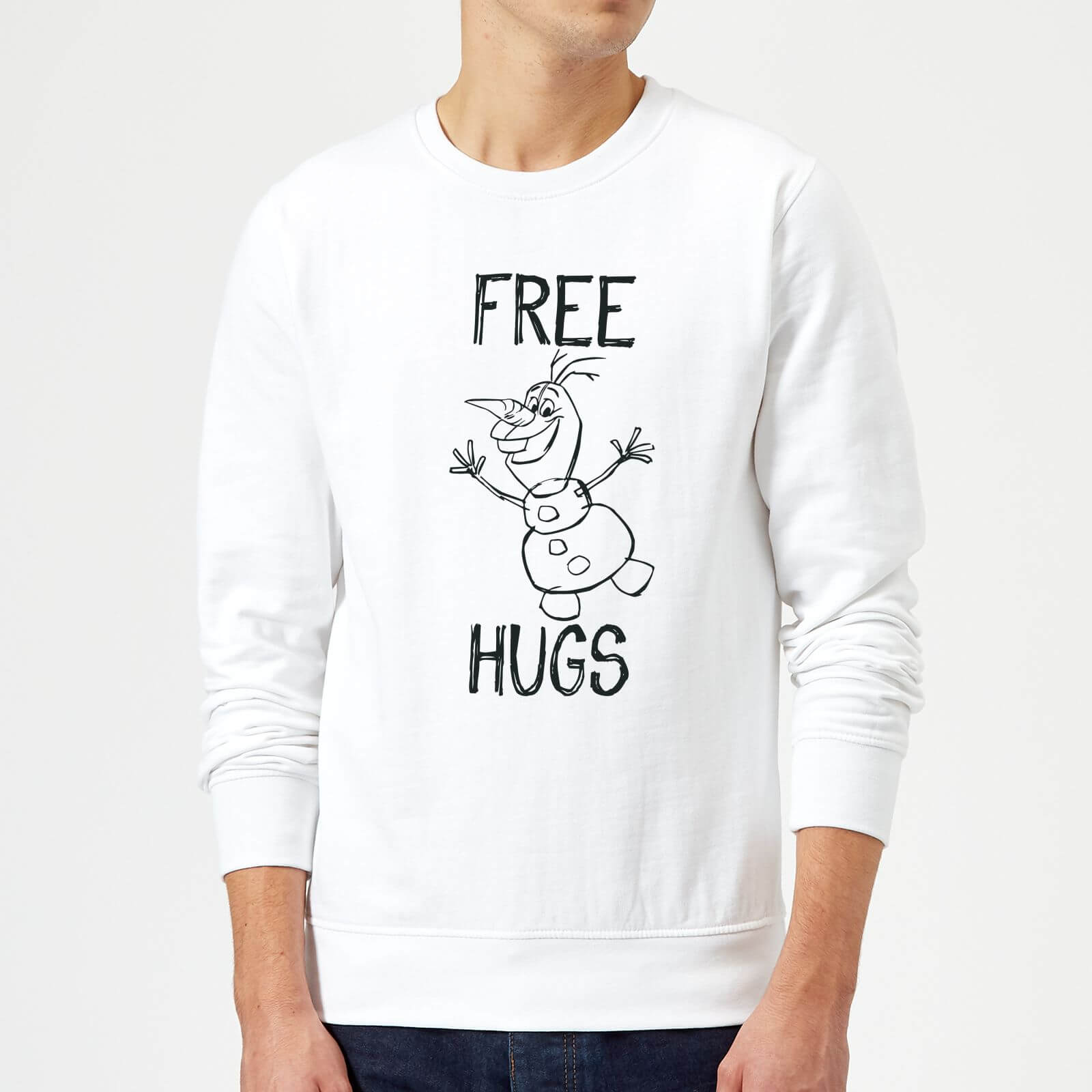 Disney Frozen Olaf Free Hugs Sweatshirt - White - M