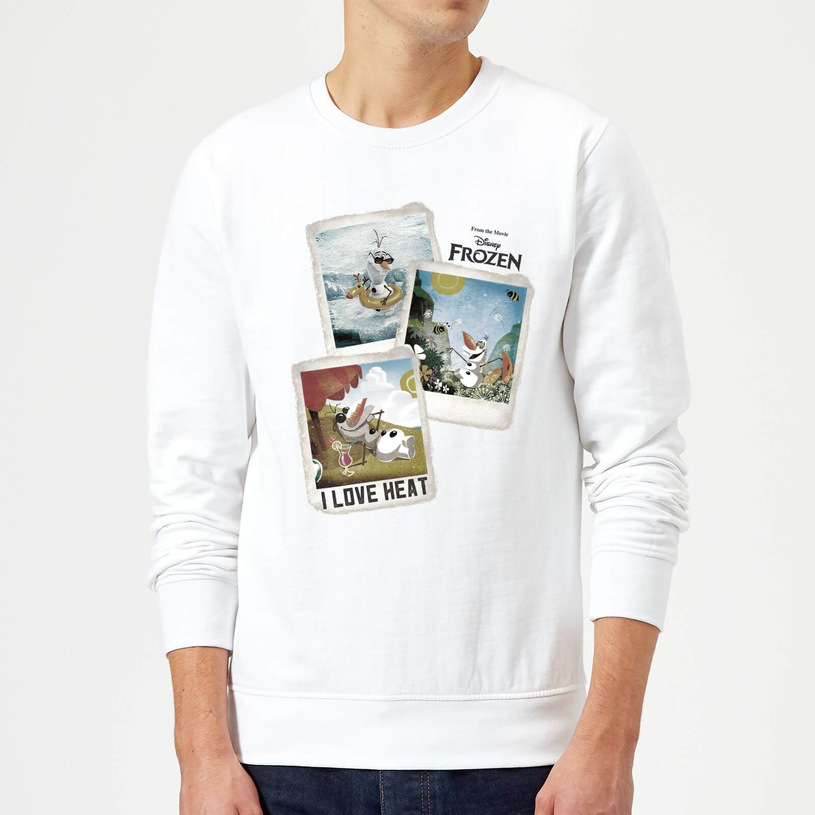 Die Eiskönigin Olaf Polaroid Pullover – Weiß – M – Weiß