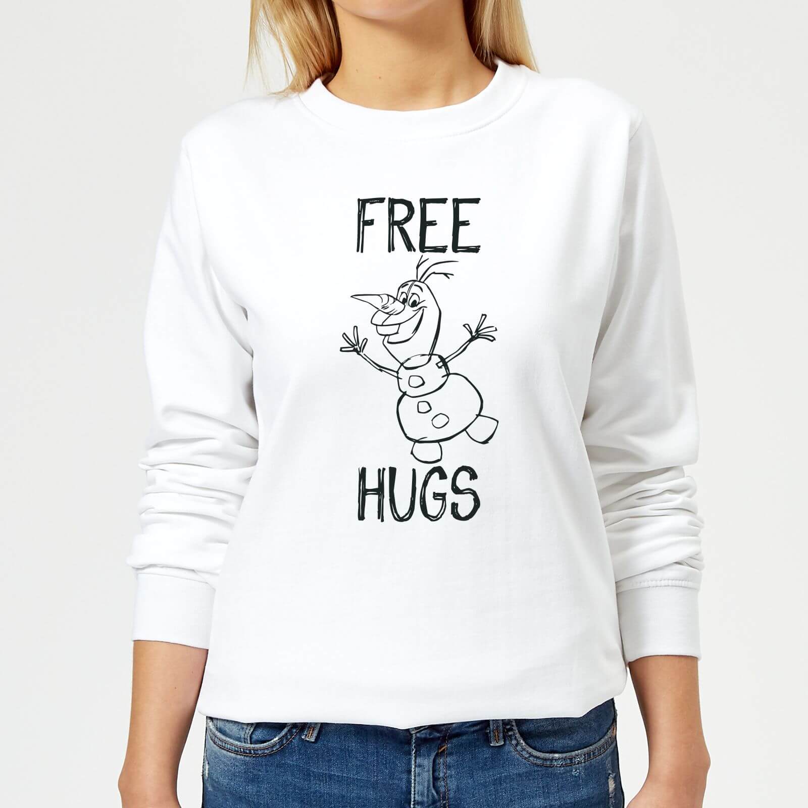 Disney Frozen Olaf Free Hugs Women's Sweatshirt - White - S