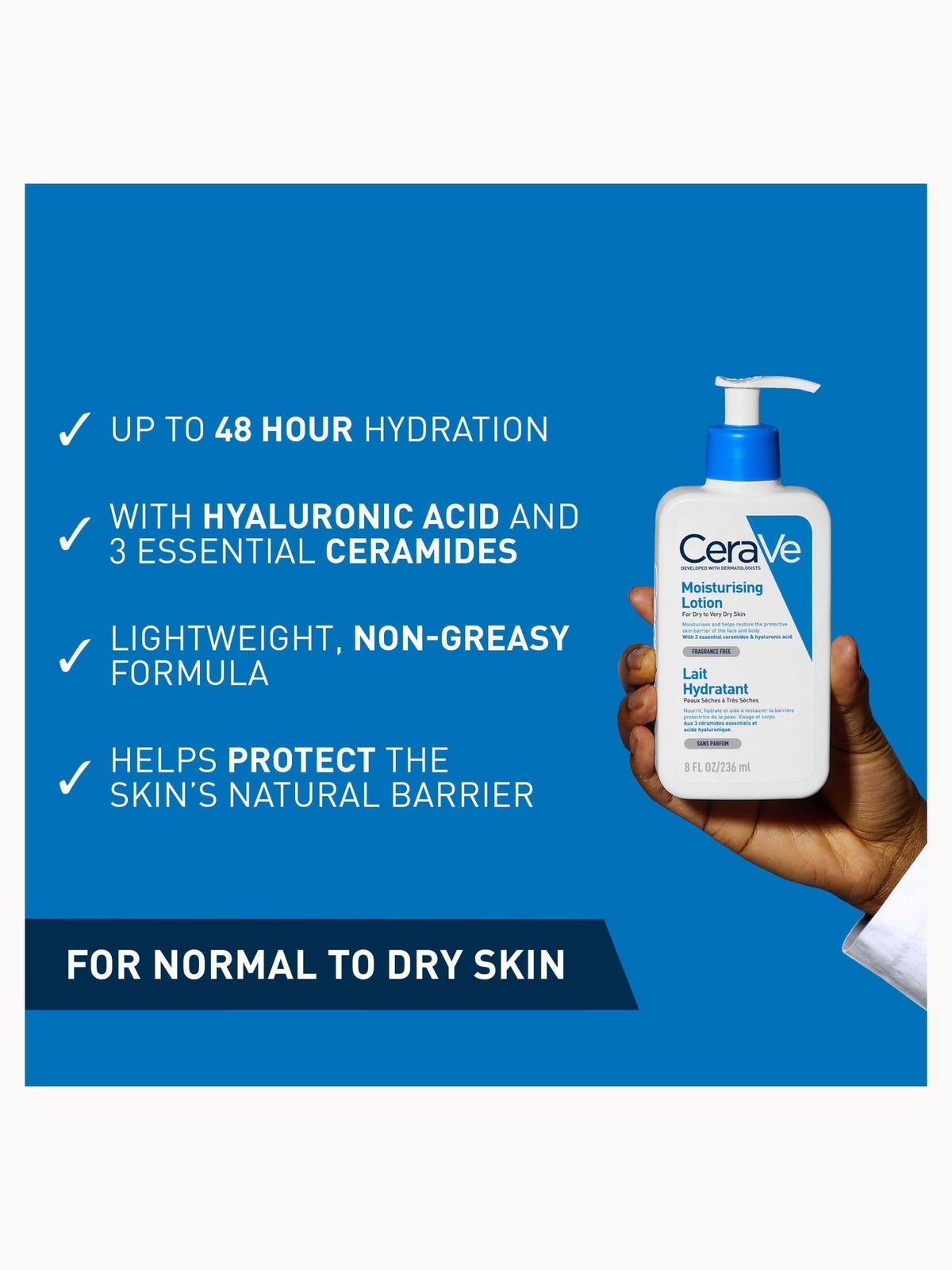 CeraVe Moisturising Lotion with Ceramides for Dry to Very Dry Skin 236ml 2