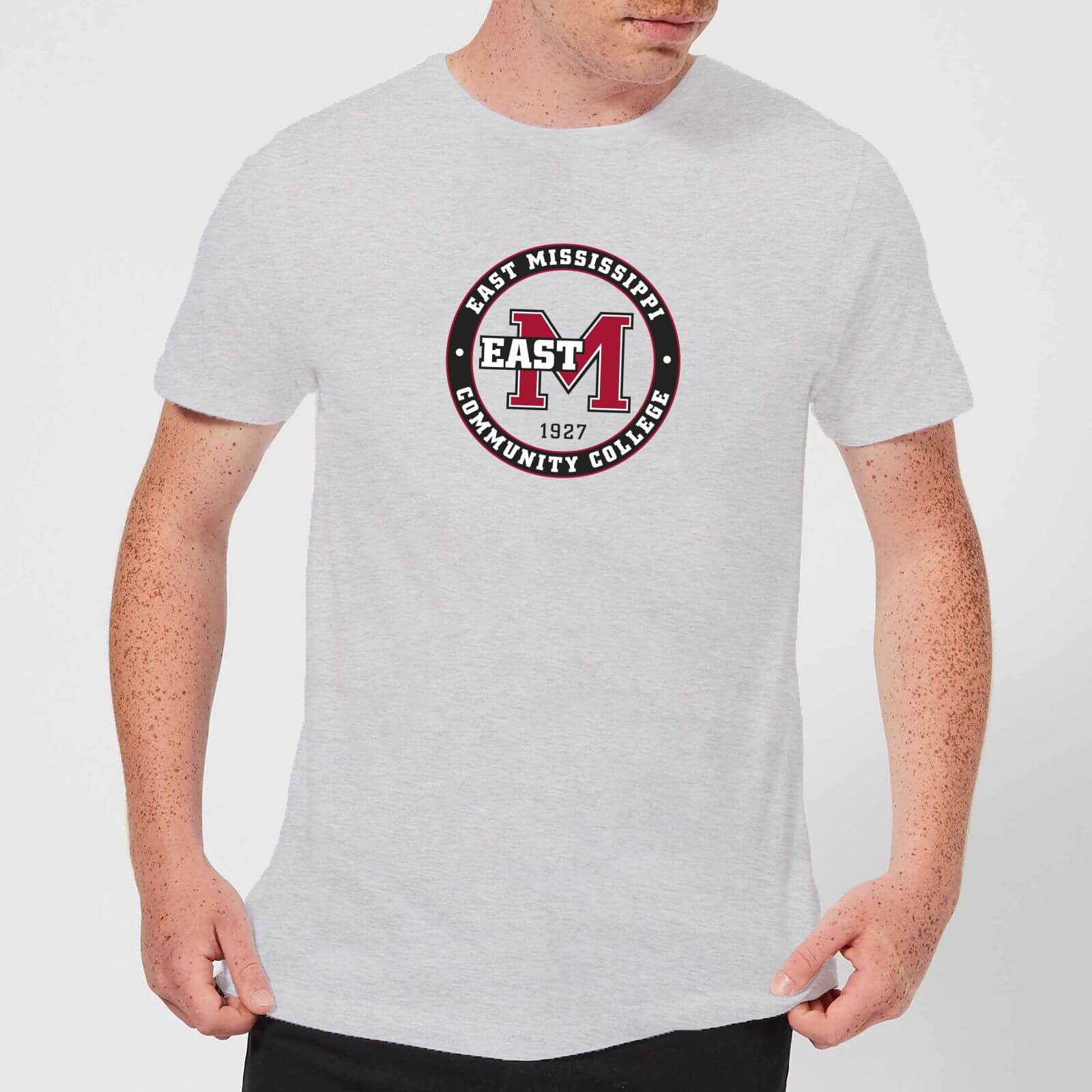 East Mississippi Community College Seal Men's T-Shirt - Grey - S