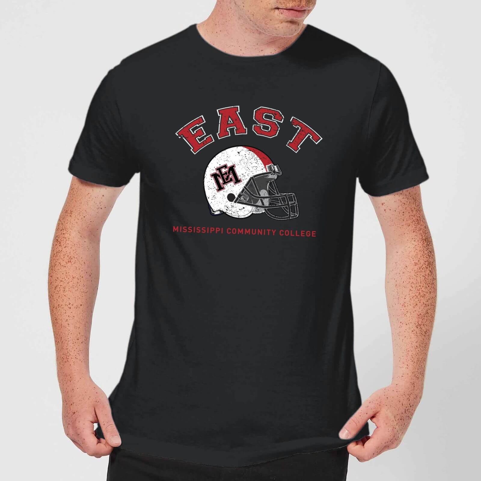 Image of East Mississippi Community College Helmet Men's T-Shirt - Black - XS - Nero