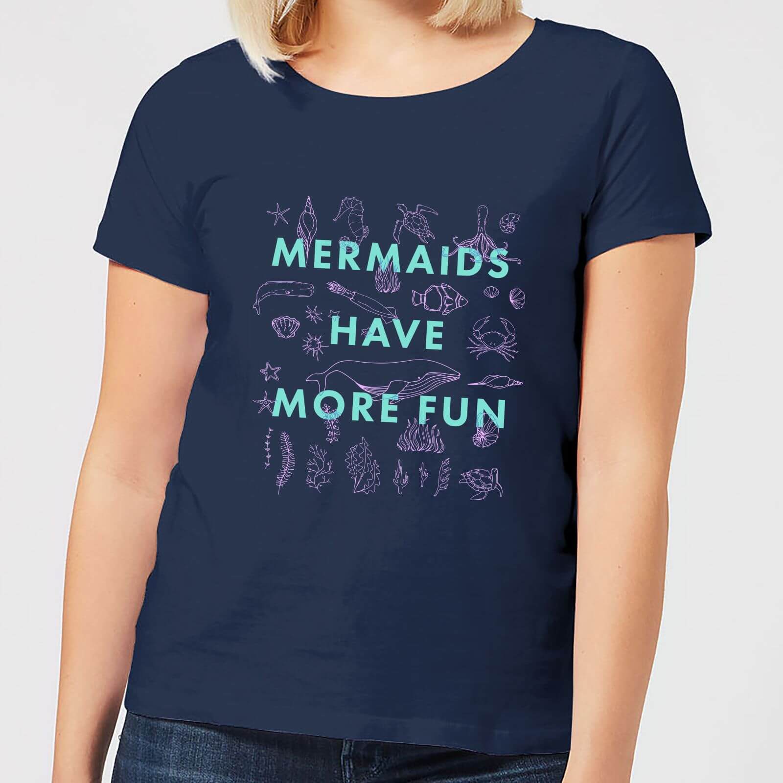 Mermaids Have More Fun Women's T-Shirt - Navy - S - Navy