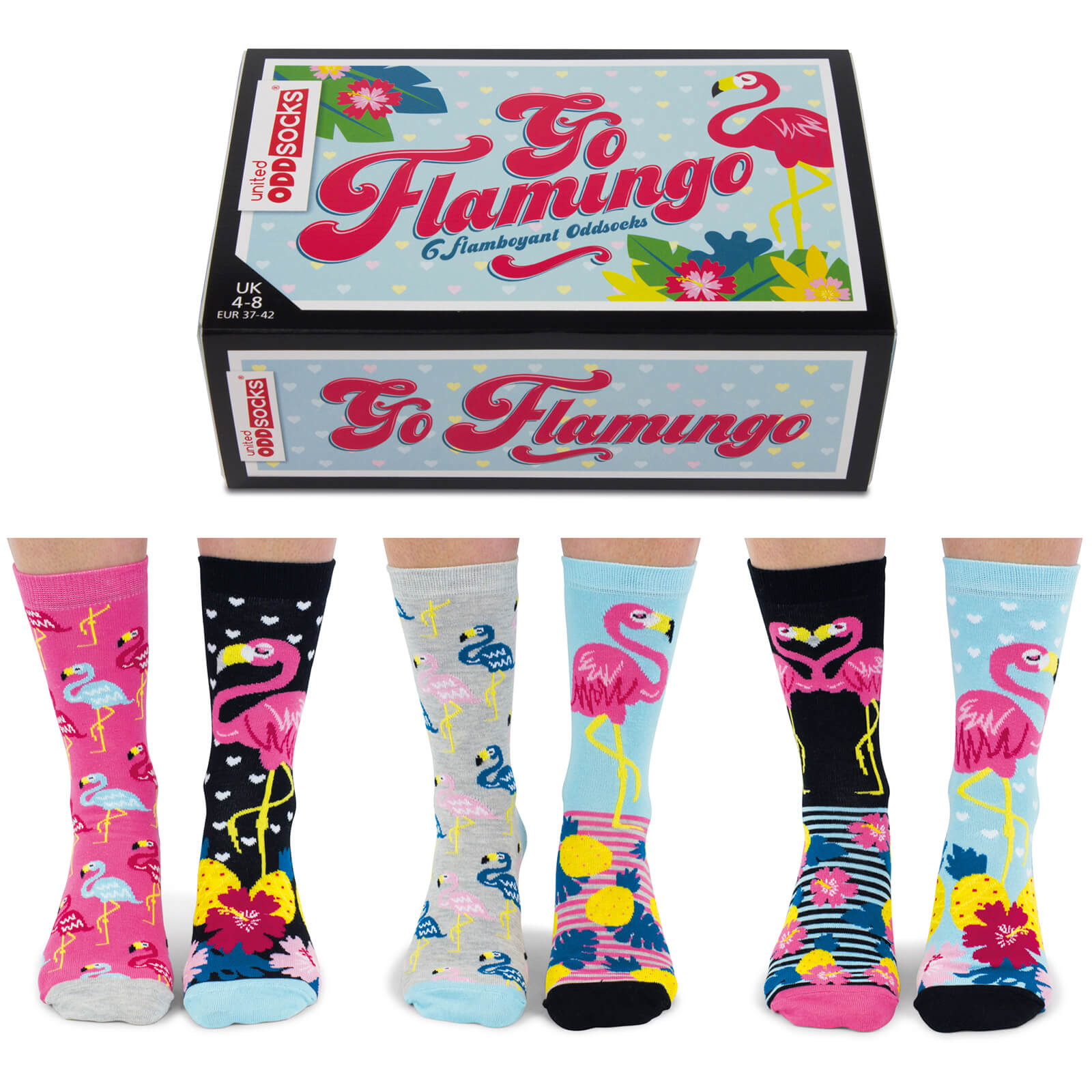 United Oddsocks Women's Go Flamingo Socks Gift Set