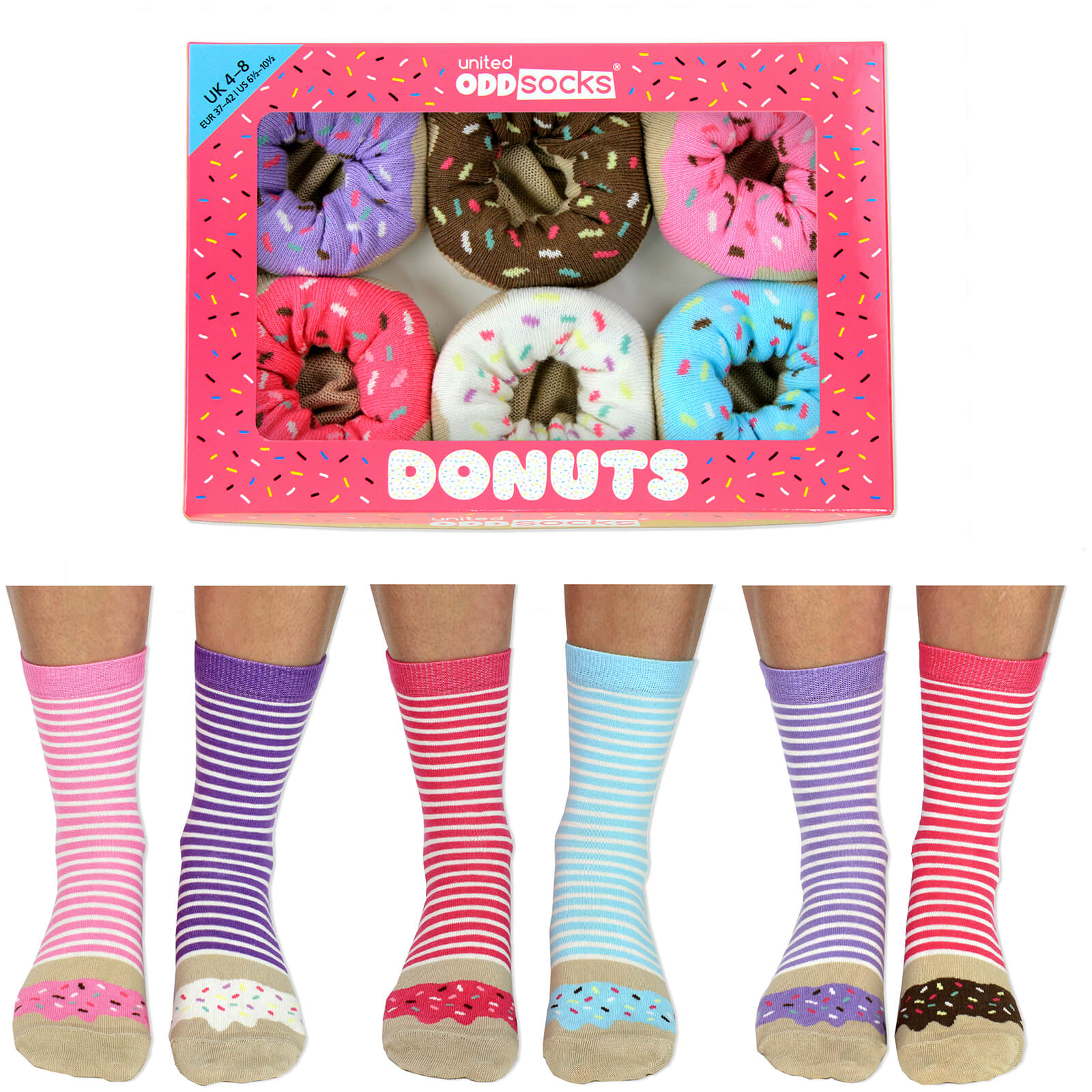 United Oddsocks Women's Donut Socks Gift Box