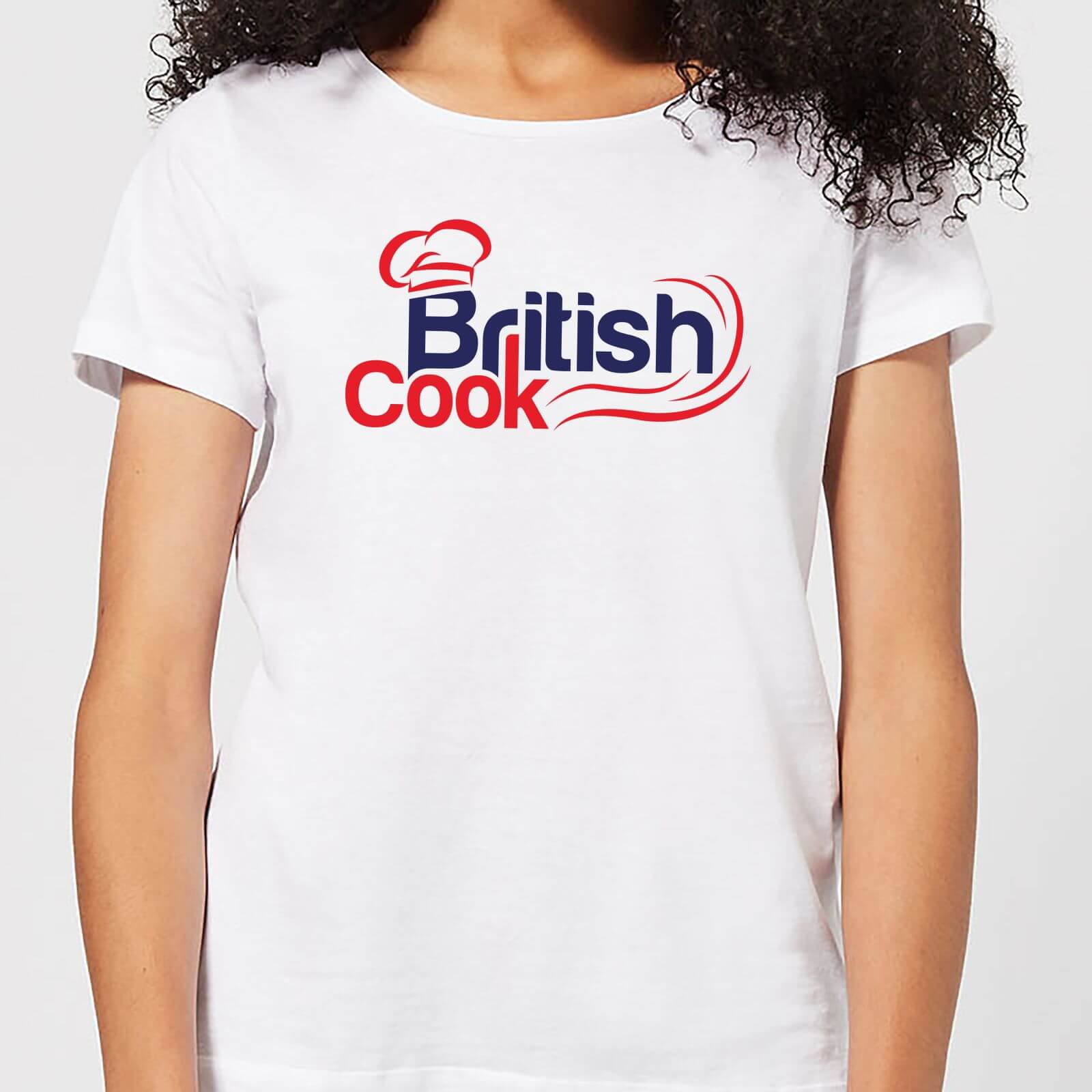 British Cook Red Womens T Shirt White L White
