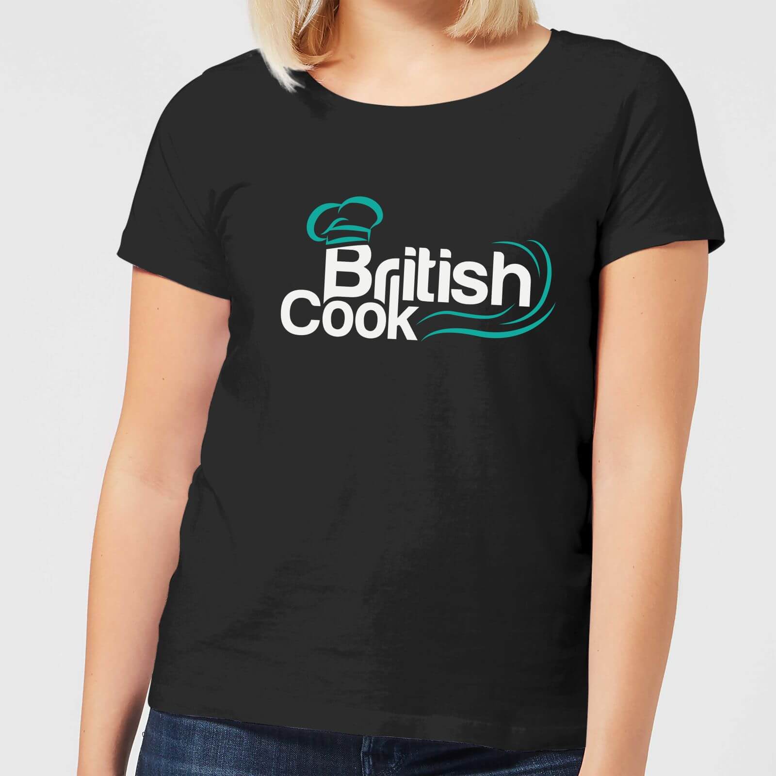 British Cook Green Womens T Shirt Black L Black