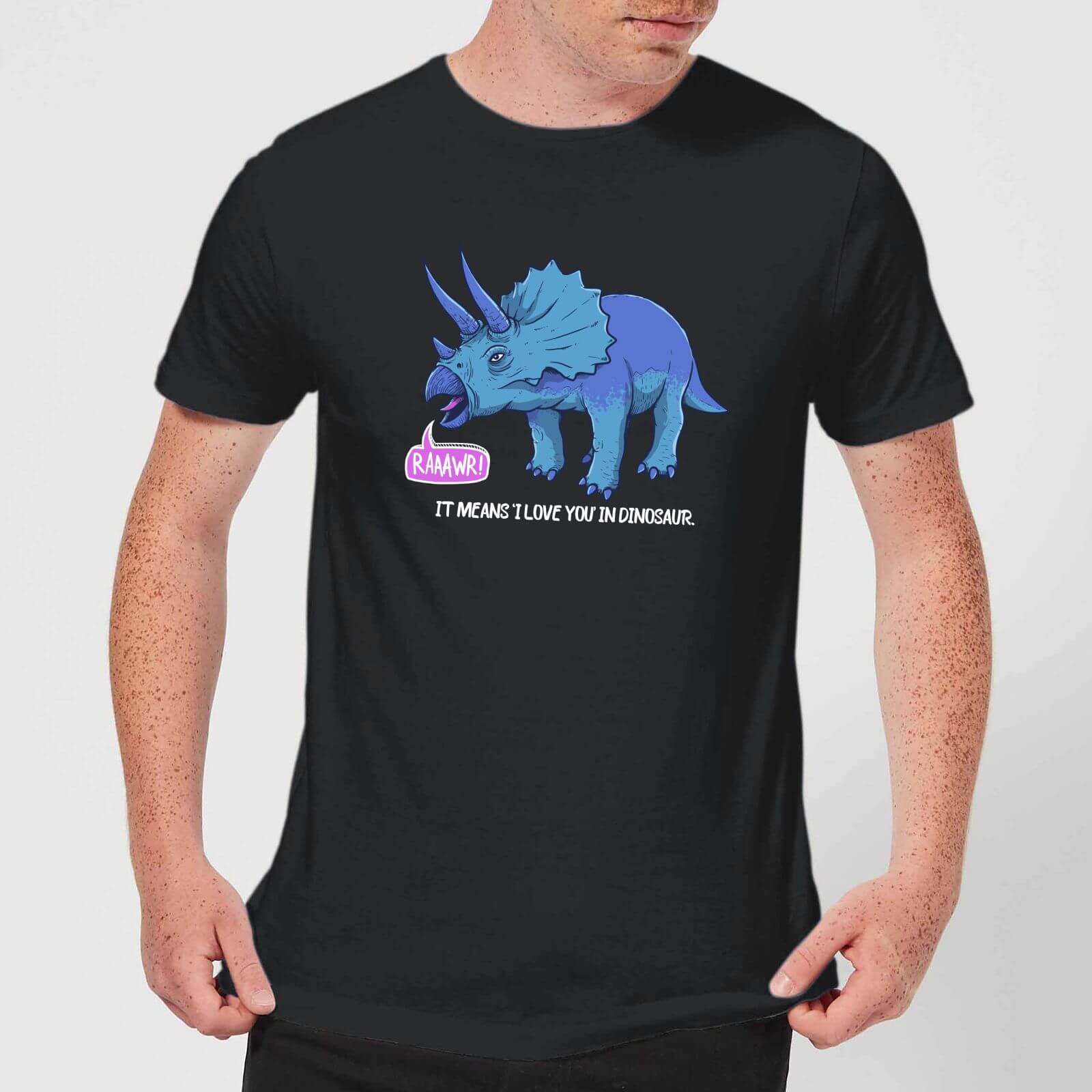 RAWR! It Means I Love You Men's T-Shirt - Black - S - Black