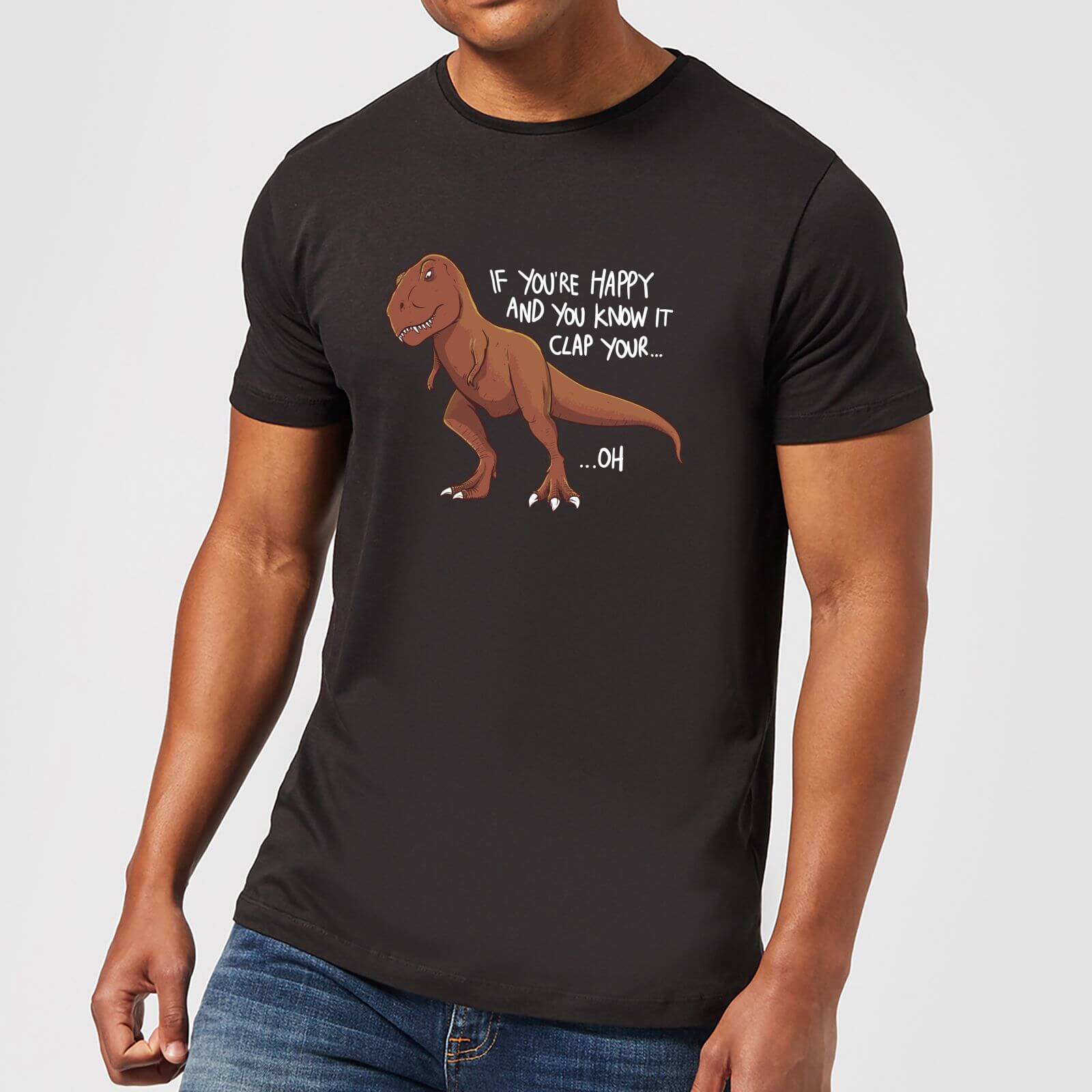 If You're Happy And You Know It Men's T-Shirt - Black - XS - Black