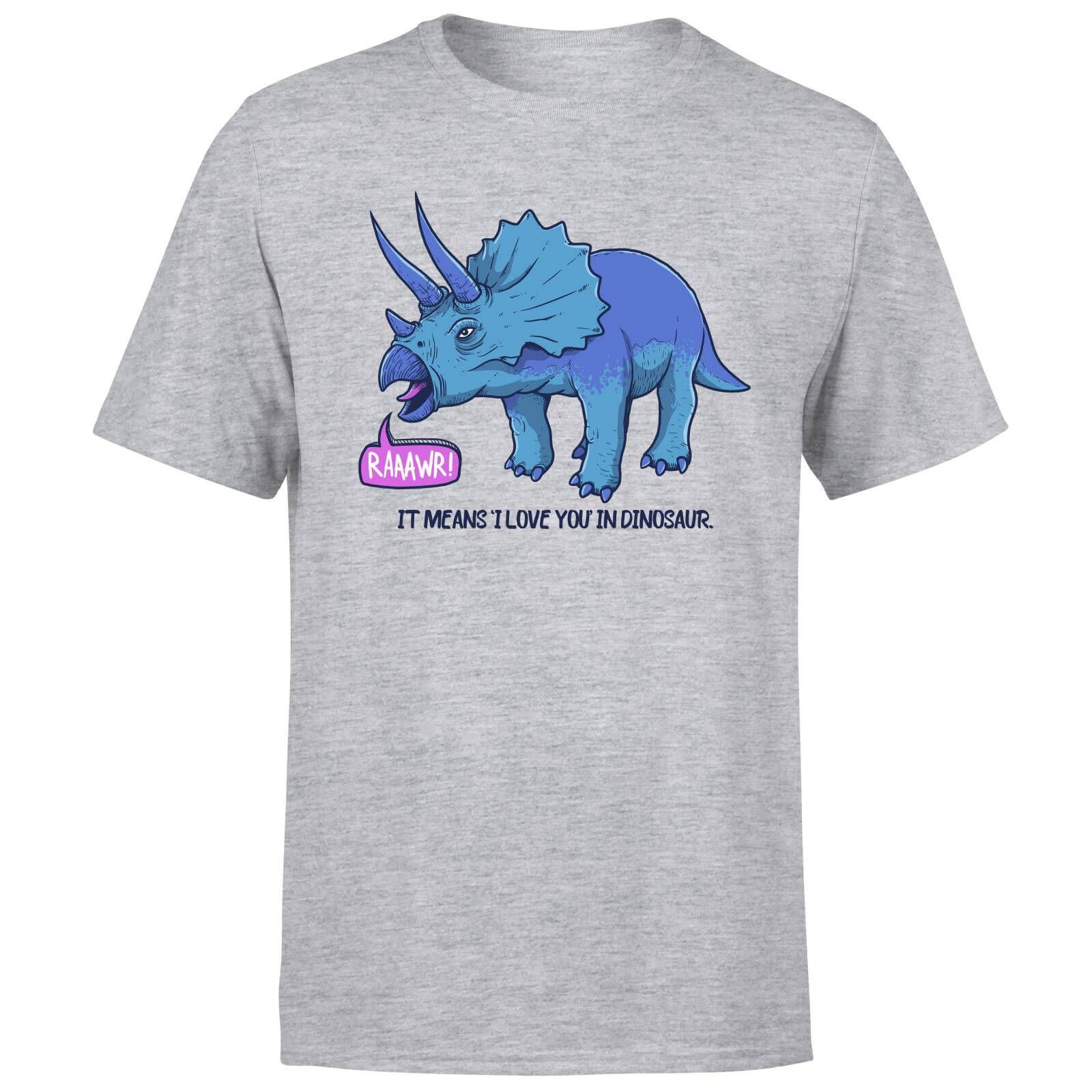 Rawr It Means I Love You Men's T-Shirt - Grey - XS - Grey